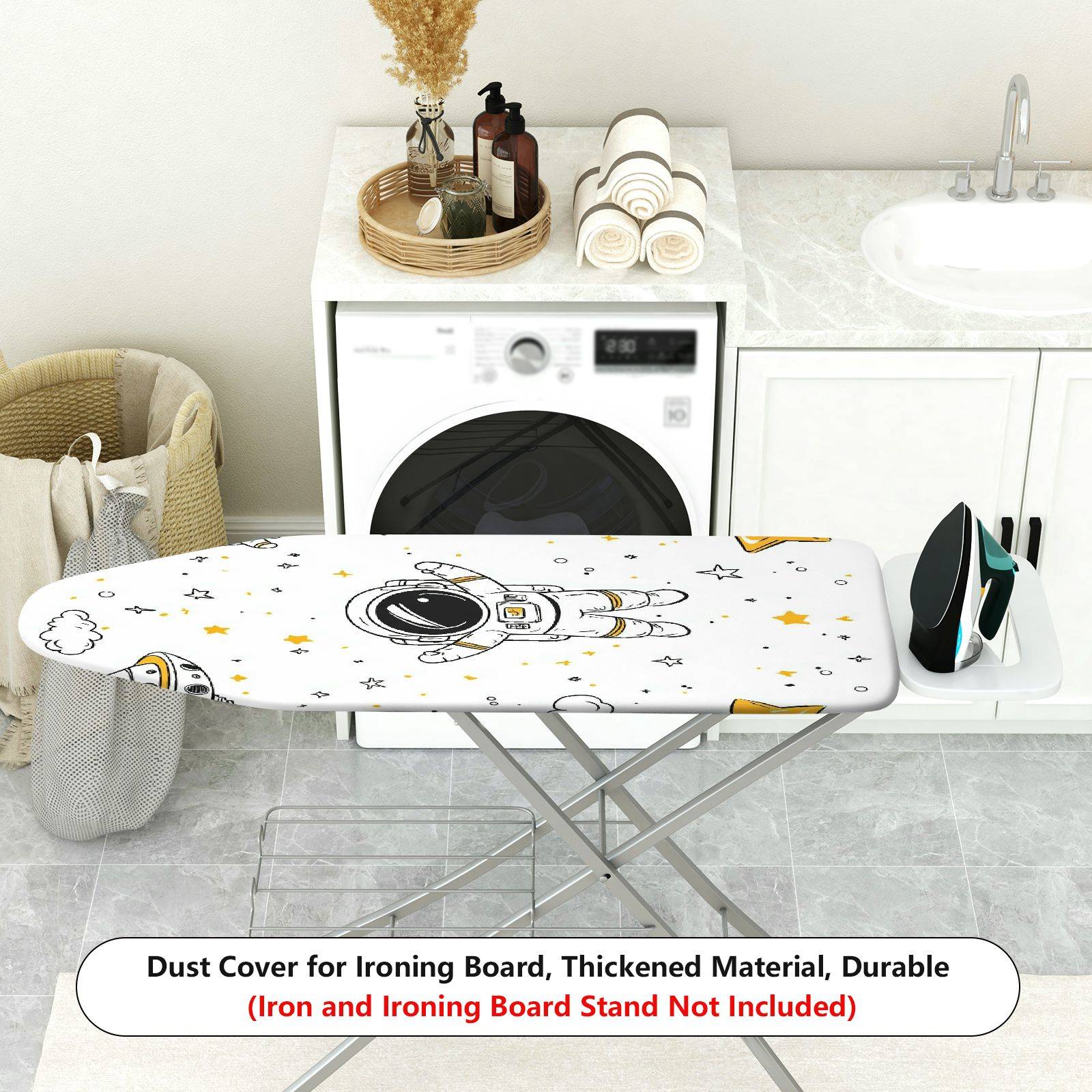1-Piece Astronaut Spaceship Stars  Ironing Board Cover, Universal Size, Without Board