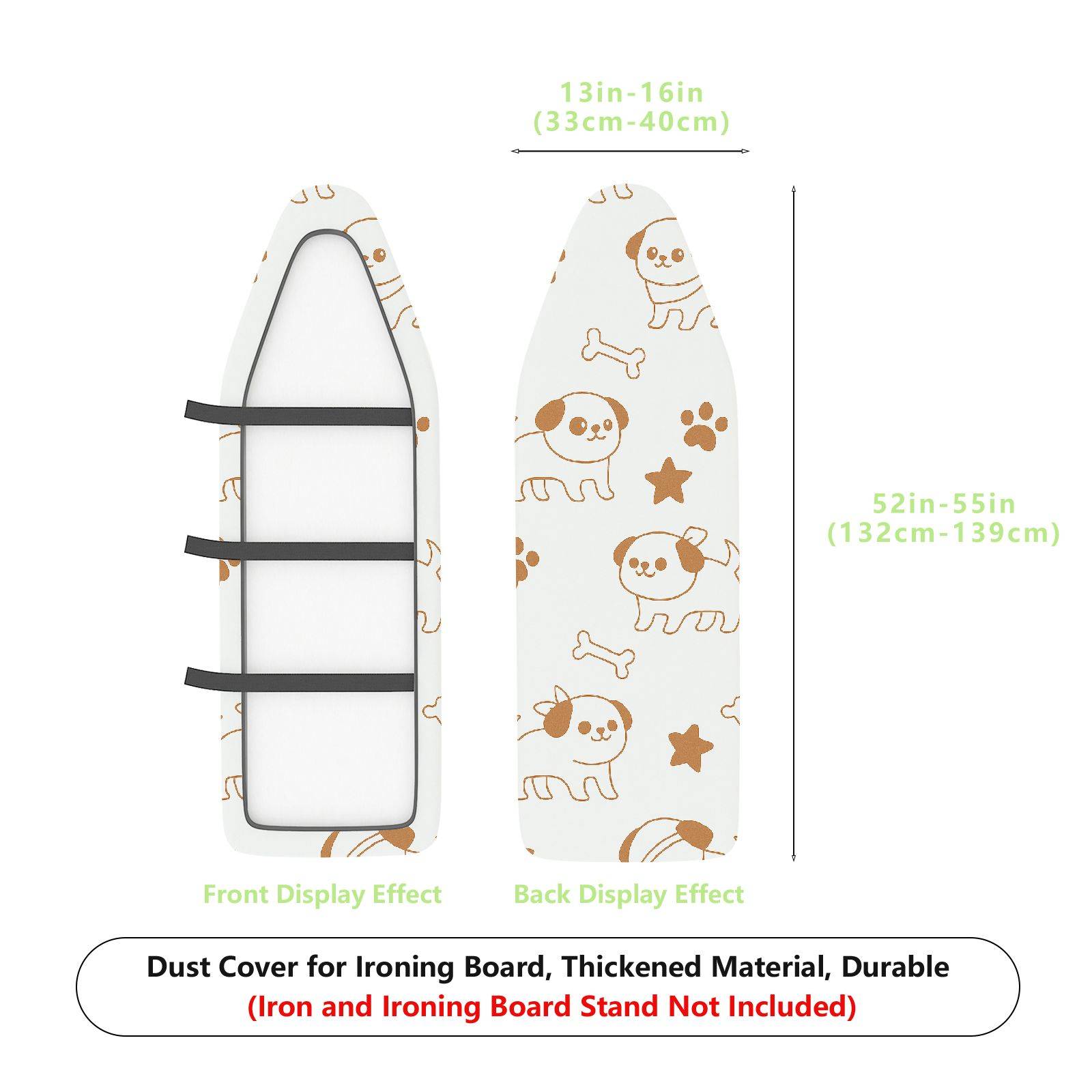 1-Piece Cute Dog Paws Bones  Ironing Board Cover, Universal Size, Without Board