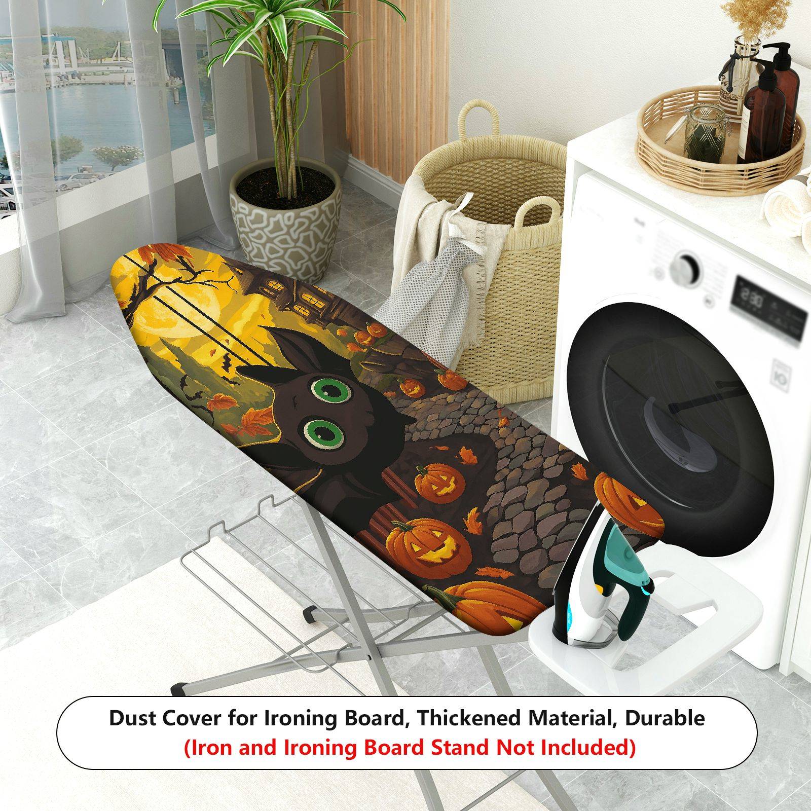1-Piece Halloween Pumpkin Cat  Ironing Board Cover, Universal Size, Without Board