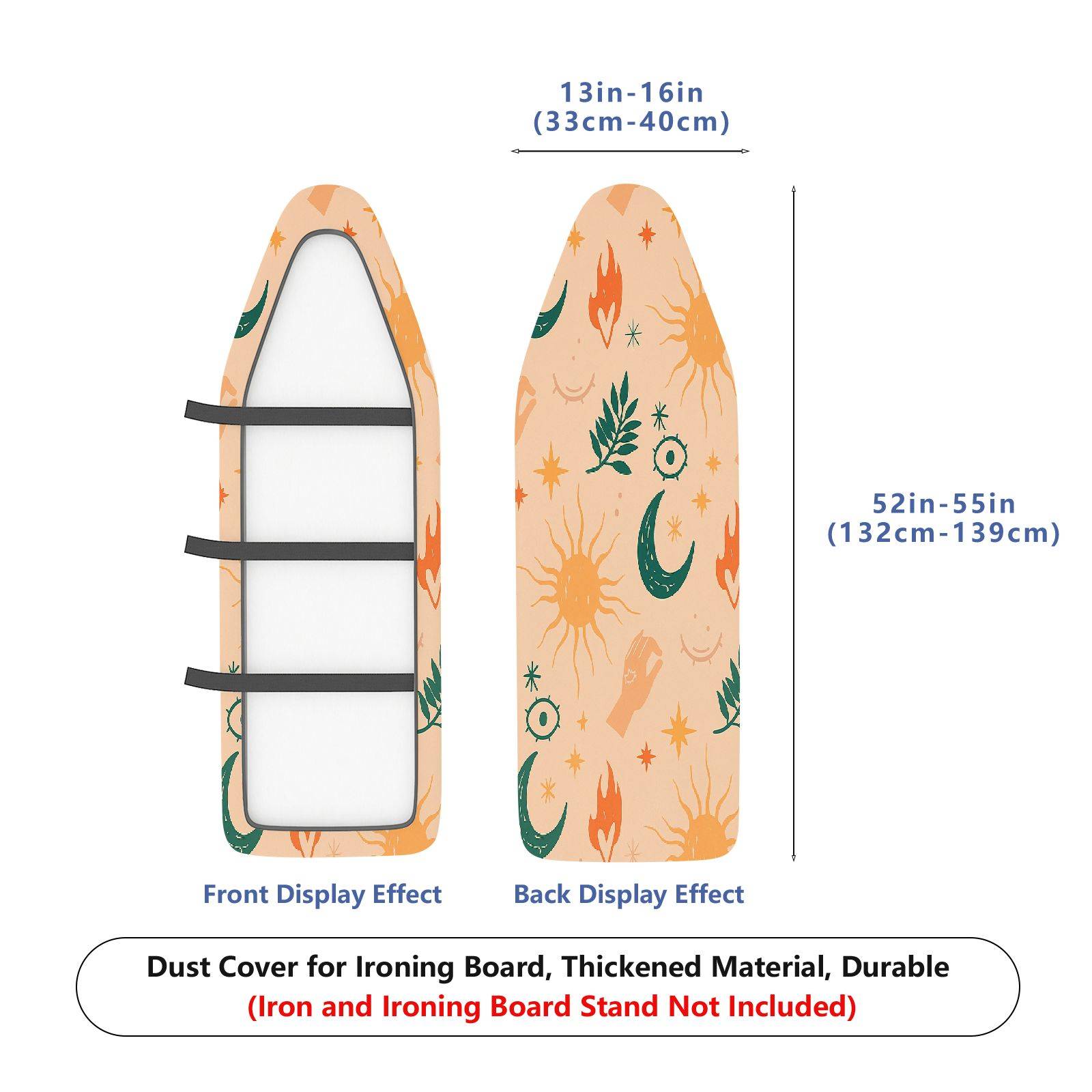 1-Piece Sun Moon Stars  Ironing Board Cover, Universal Size, Without Board