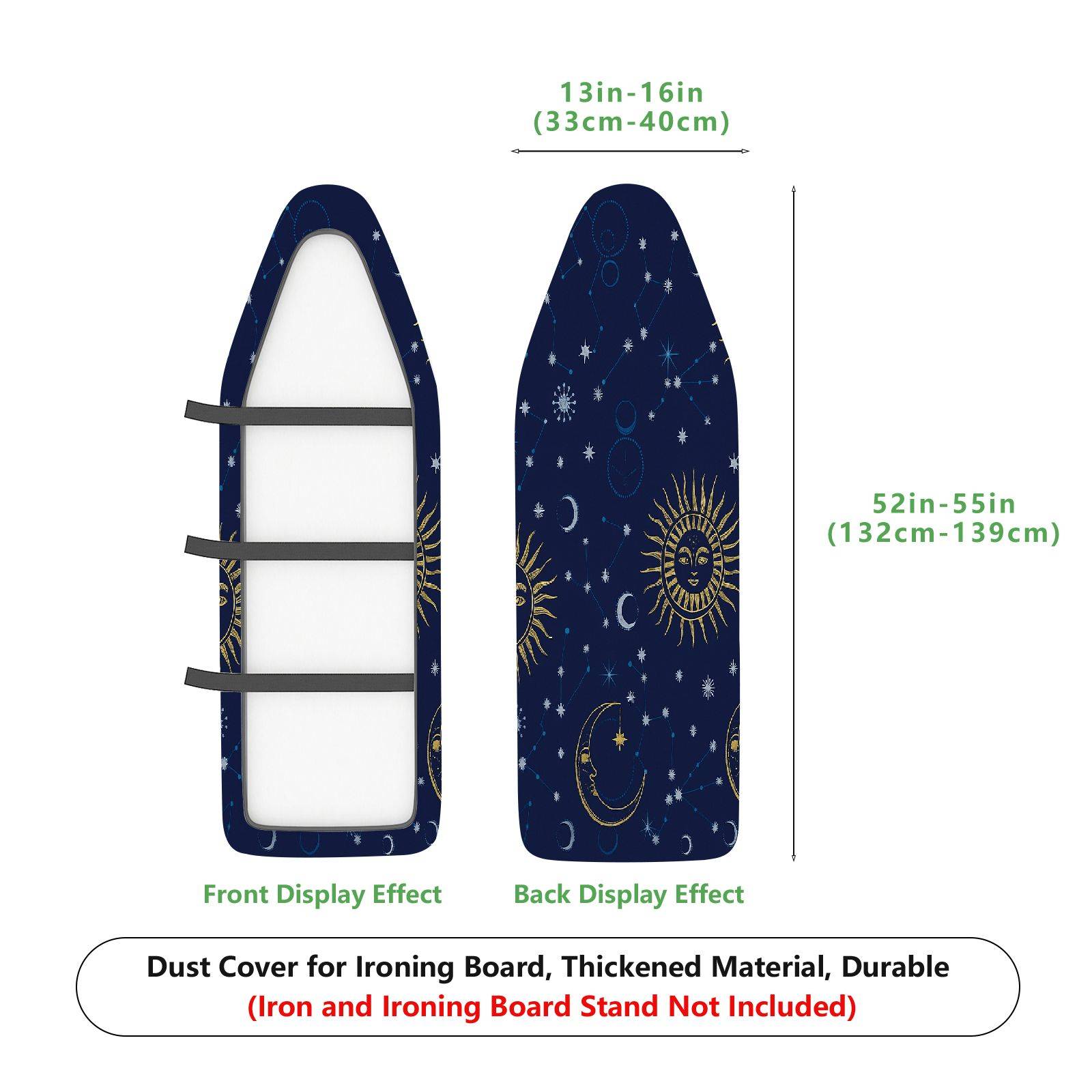 1-Piece Sun Moon Stars  Ironing Board Cover, Universal Size, Without Board