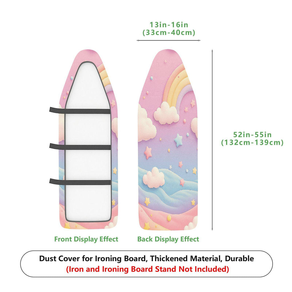 1-Piece Rainbow Clouds Stars  Ironing Board Cover, Universal Size, Without Board