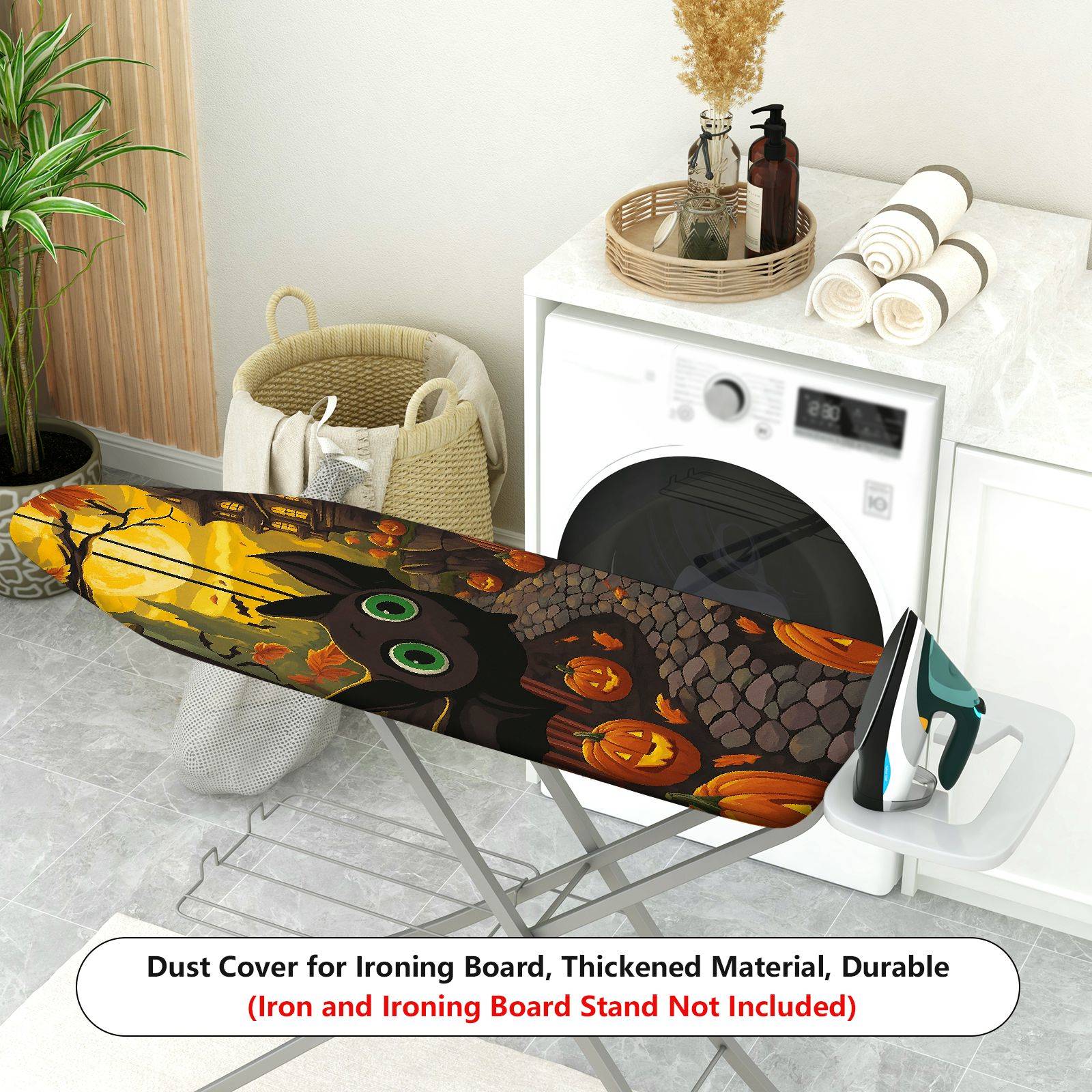 1-Piece Halloween Pumpkin Cat  Ironing Board Cover, Universal Size, Without Board