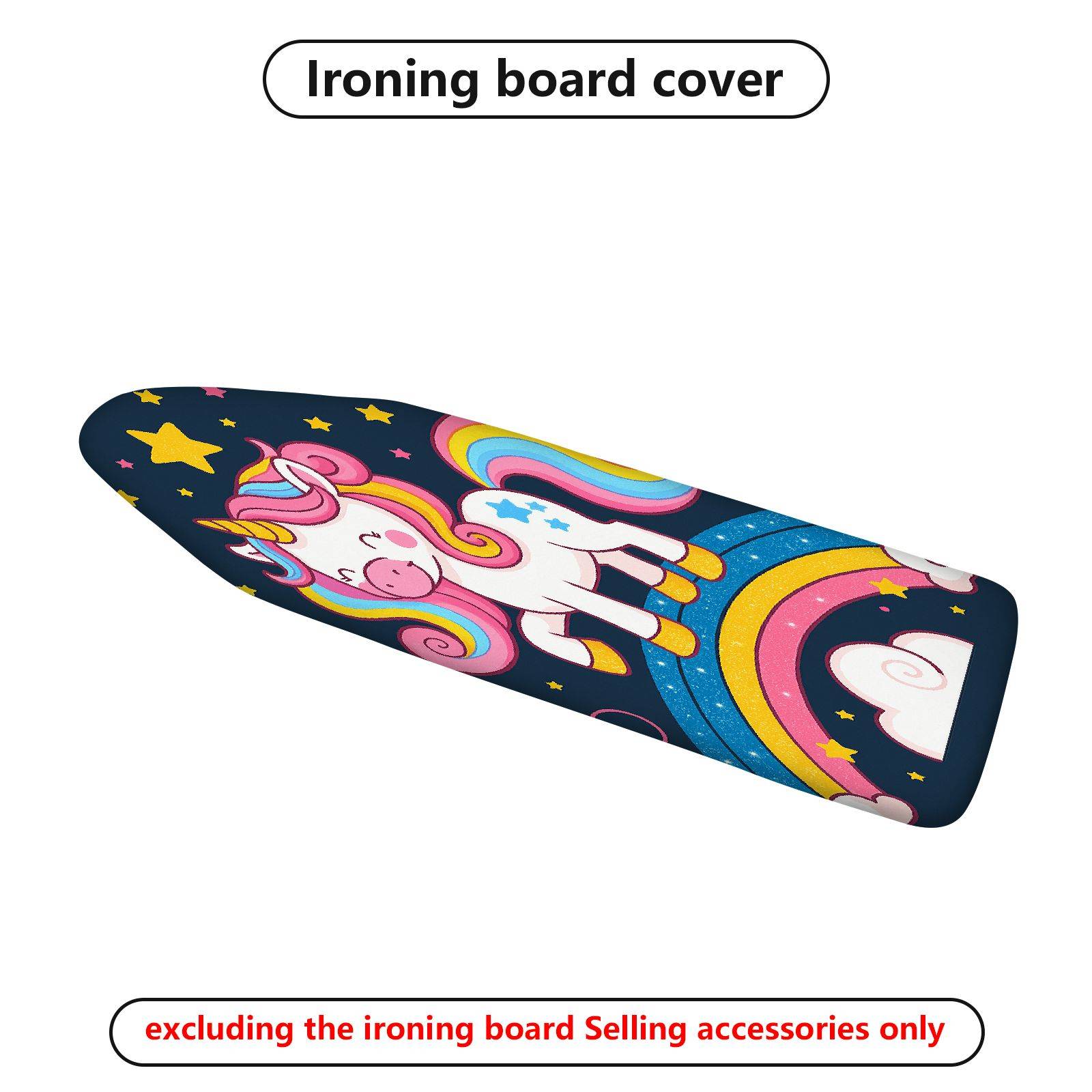 1-Piece Unicorn Rainbow Star  Ironing Board Cover, Universal Size, Without Board