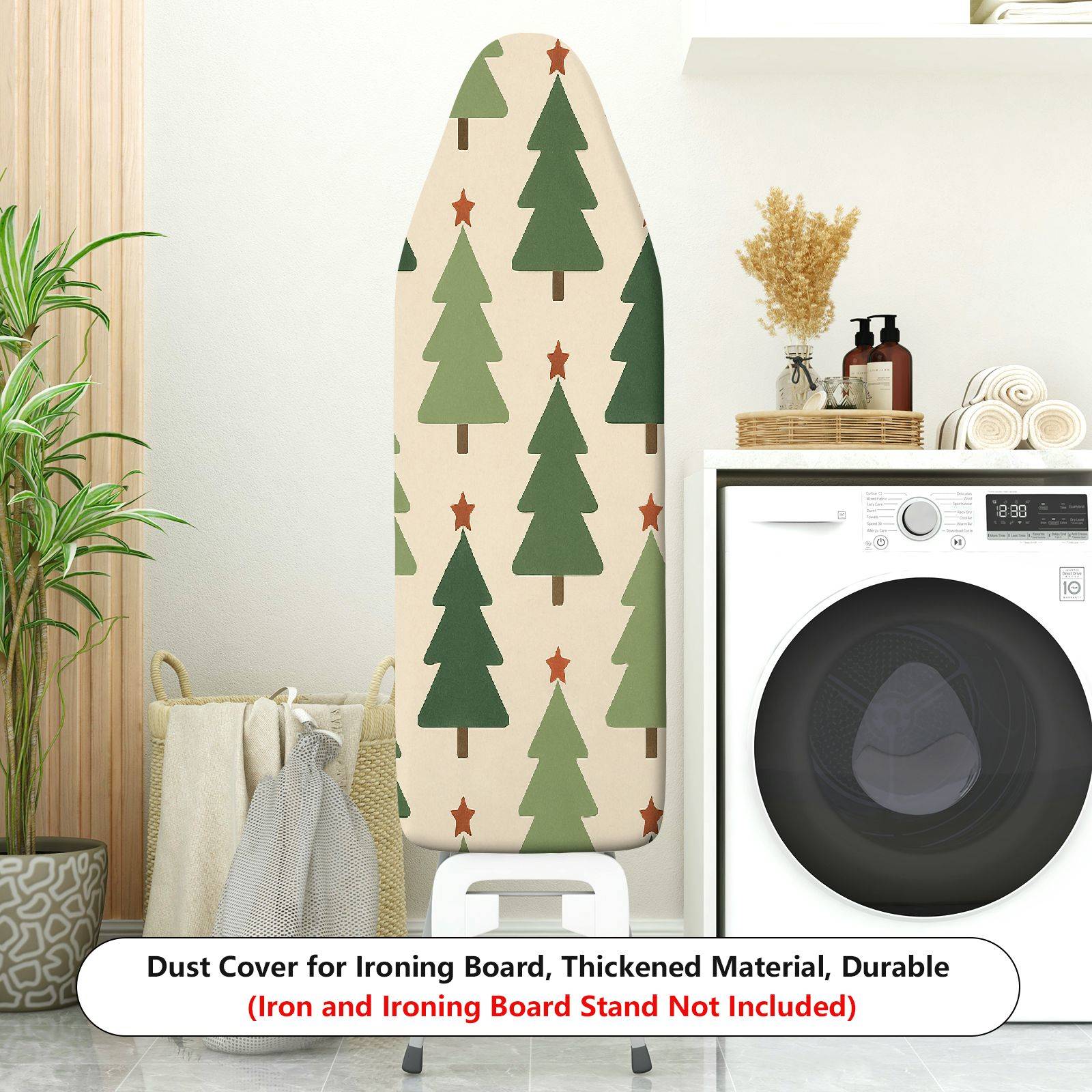 1-Piece Christmas Tree Star Pattern Festive  Ironing Board Cover, Universal Size, Without Board