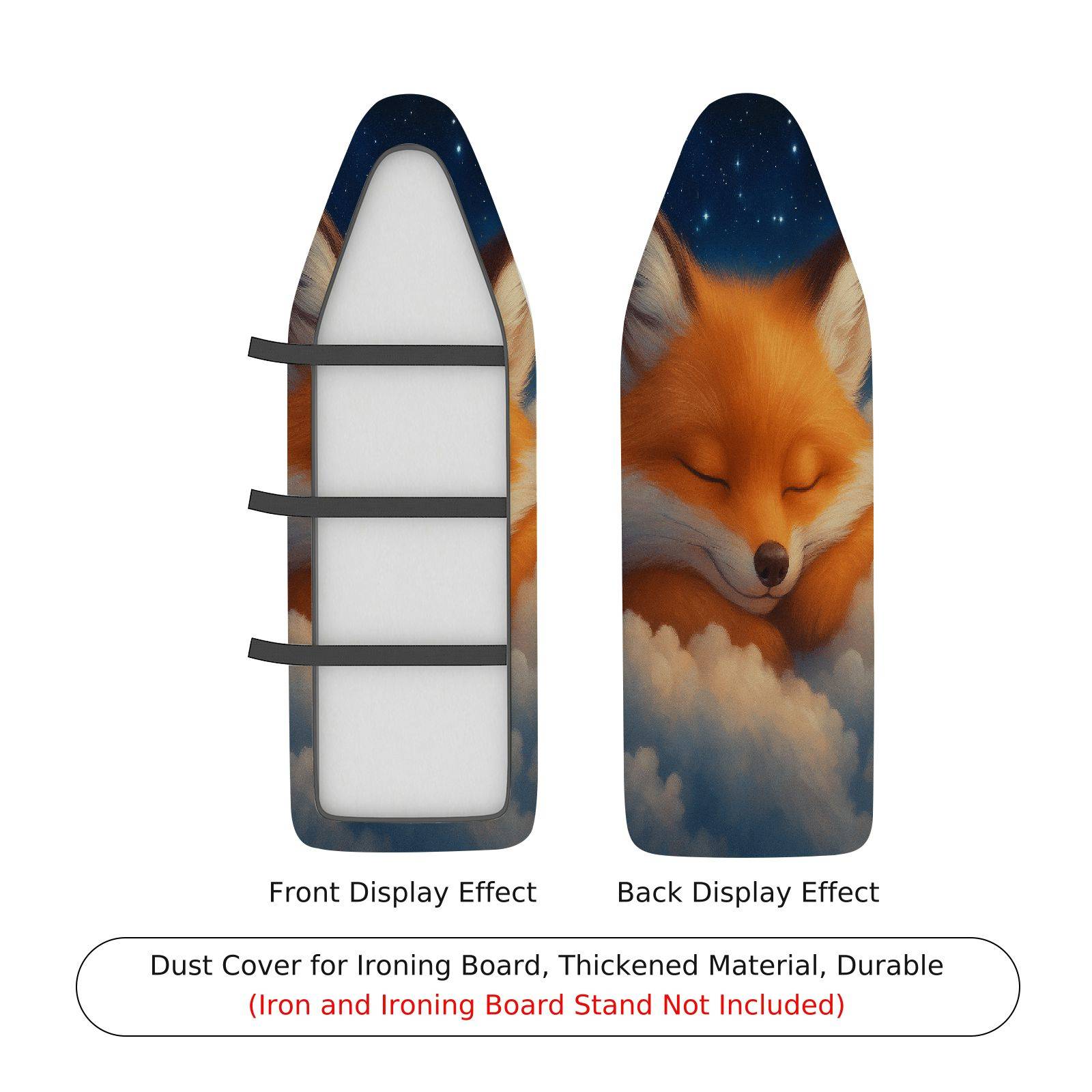 1-Piece Sleepy Fox Starry  Ironing Board Cover, Universal Size, Without Board