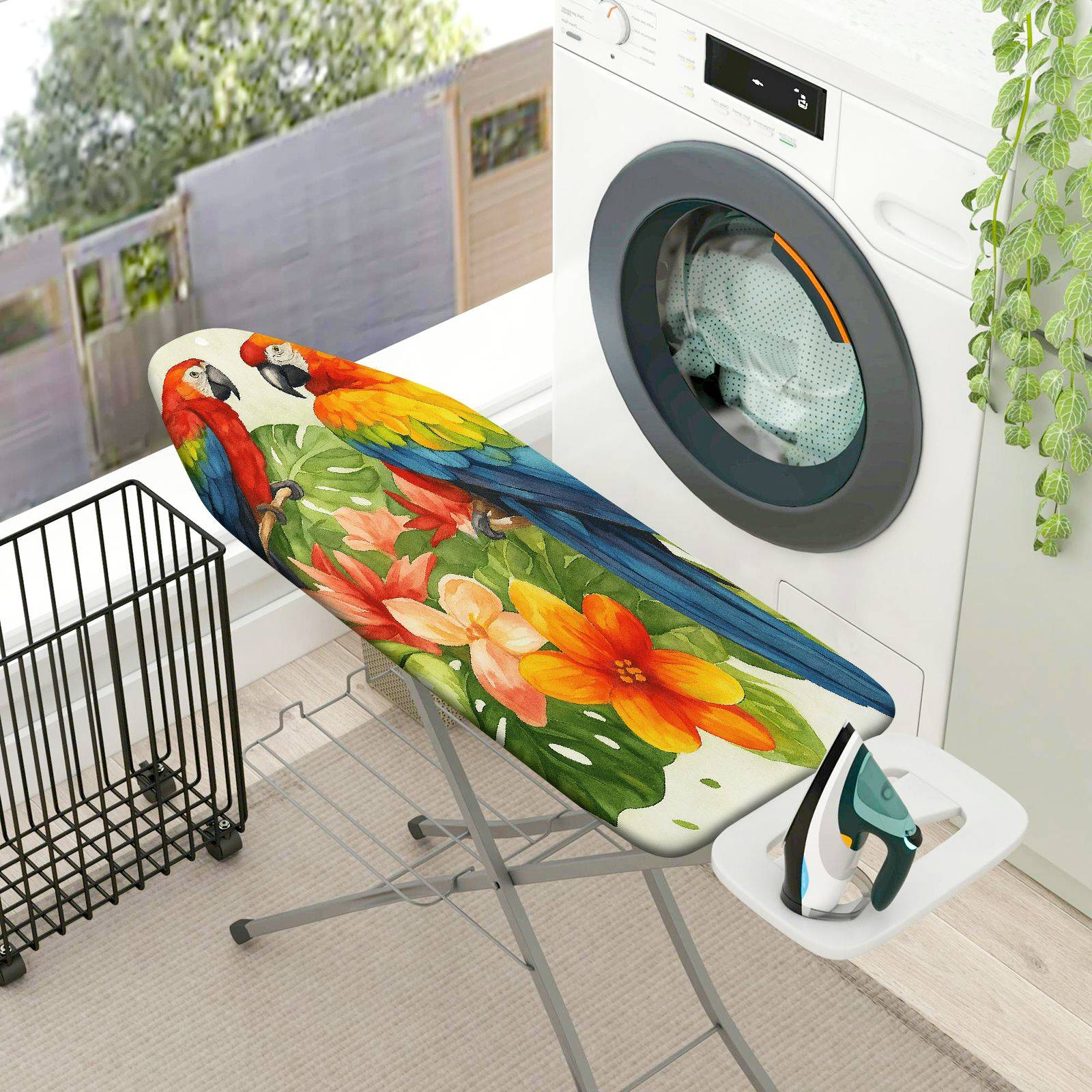 1-Piece Parrot Floral Tropical  Ironing Board Cover, Universal Size, Without Board