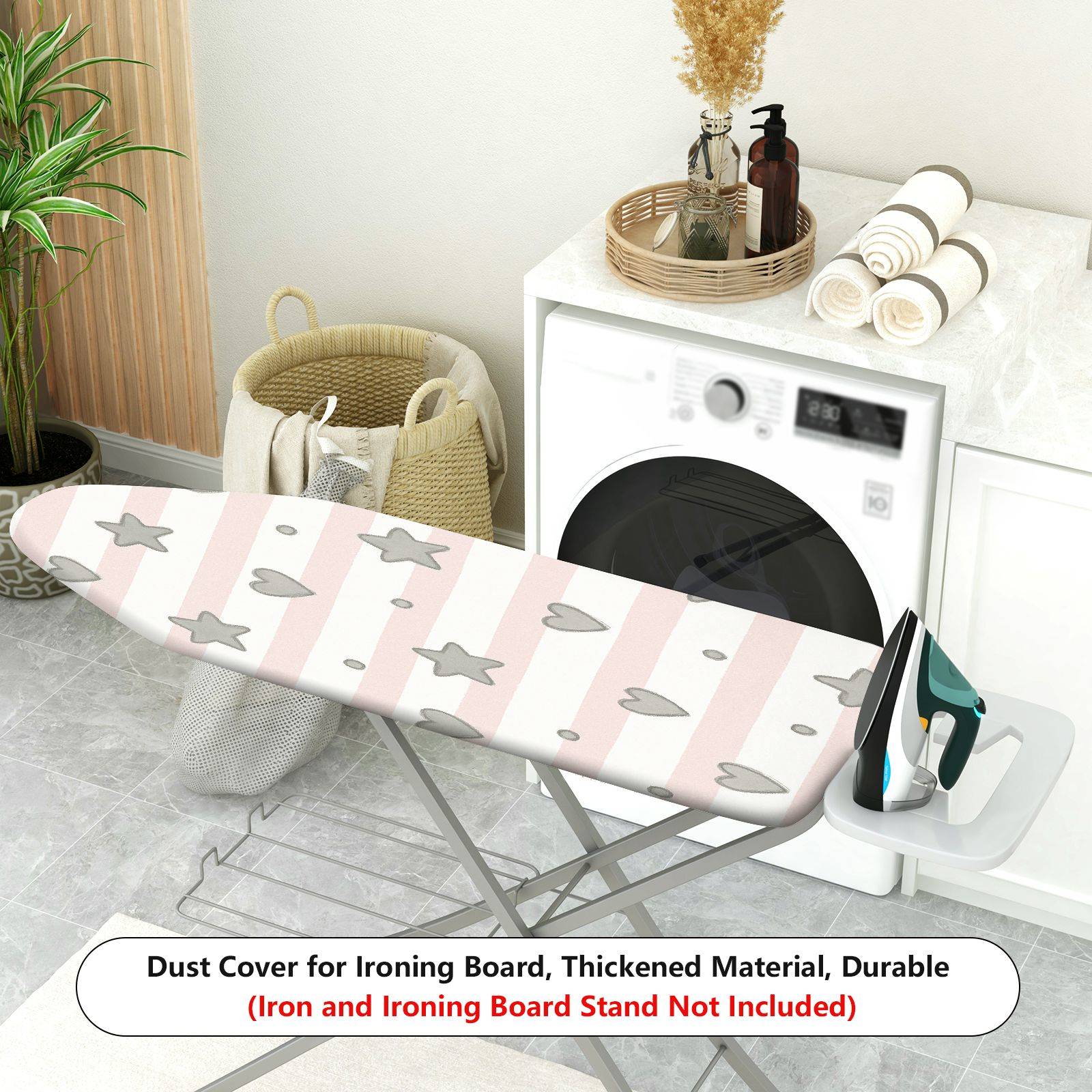 1-Piece Stripes Stars Hearts  Ironing Board Cover, Universal Size, Without Board