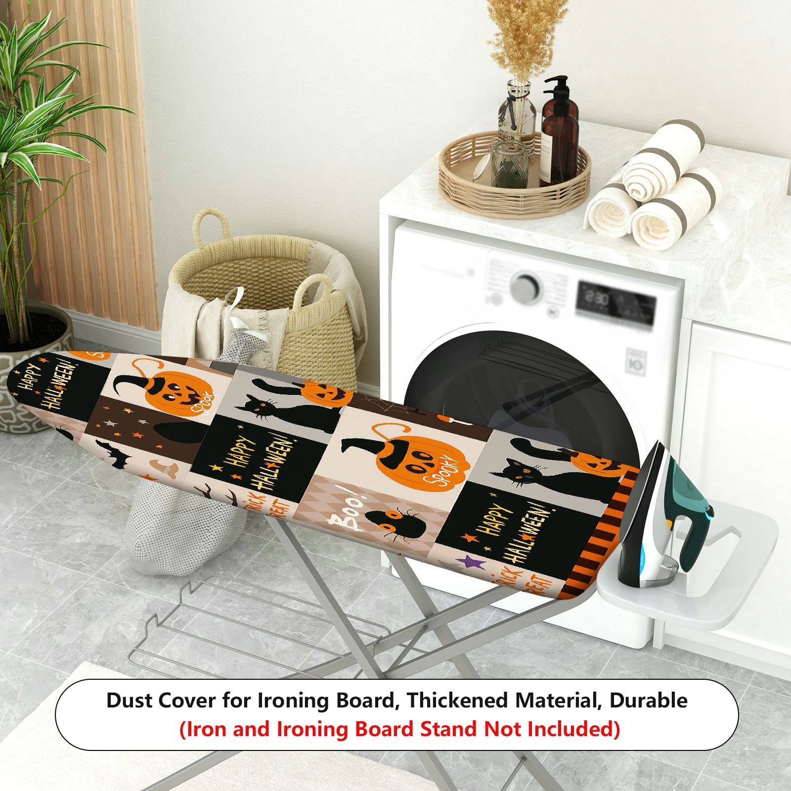 1-Piece Halloween Pumpkin Cat  Ironing Board Cover, Universal Size, Without Board