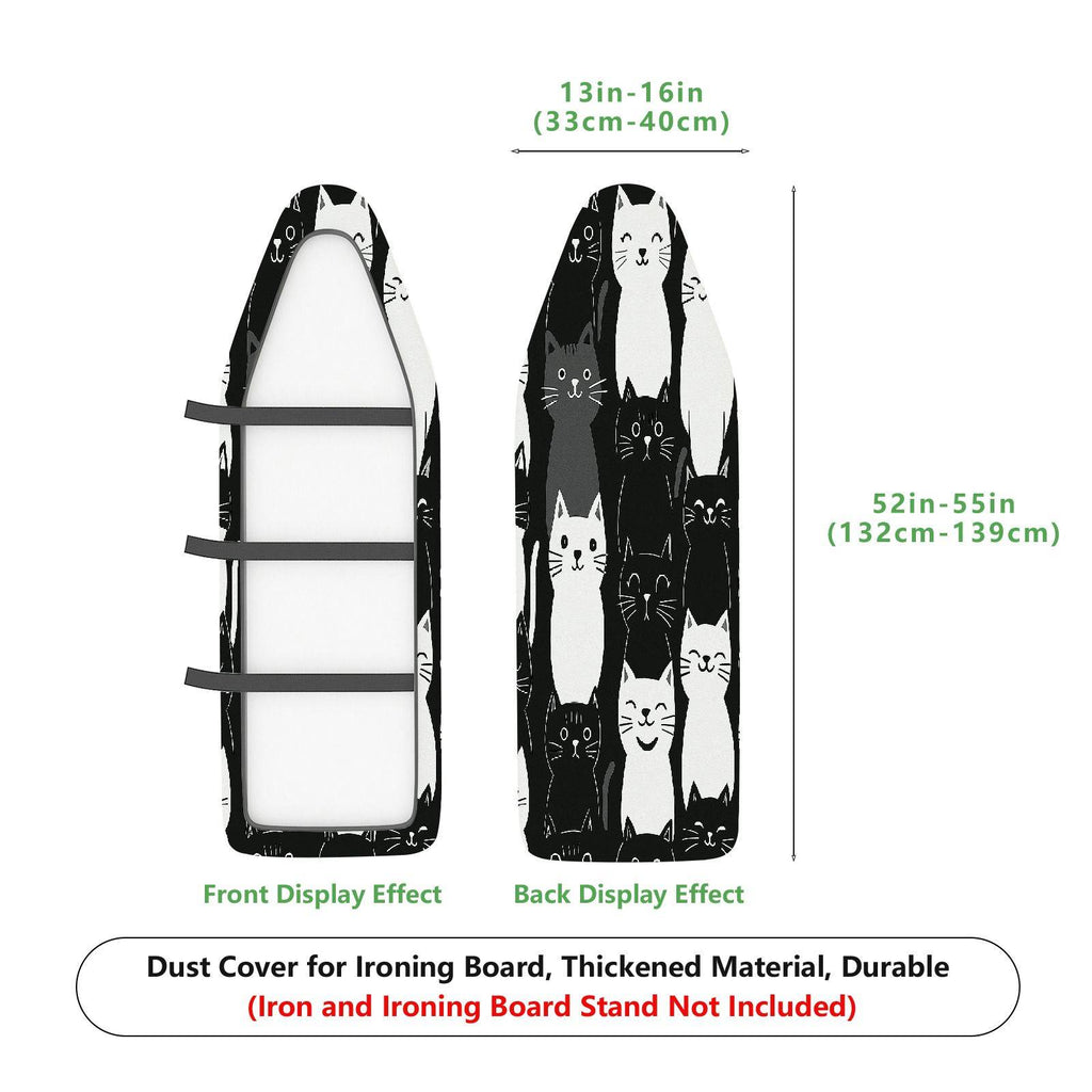 1-Piece Cat Pattern Black White  Ironing Board Cover, Universal Size, Without Board
