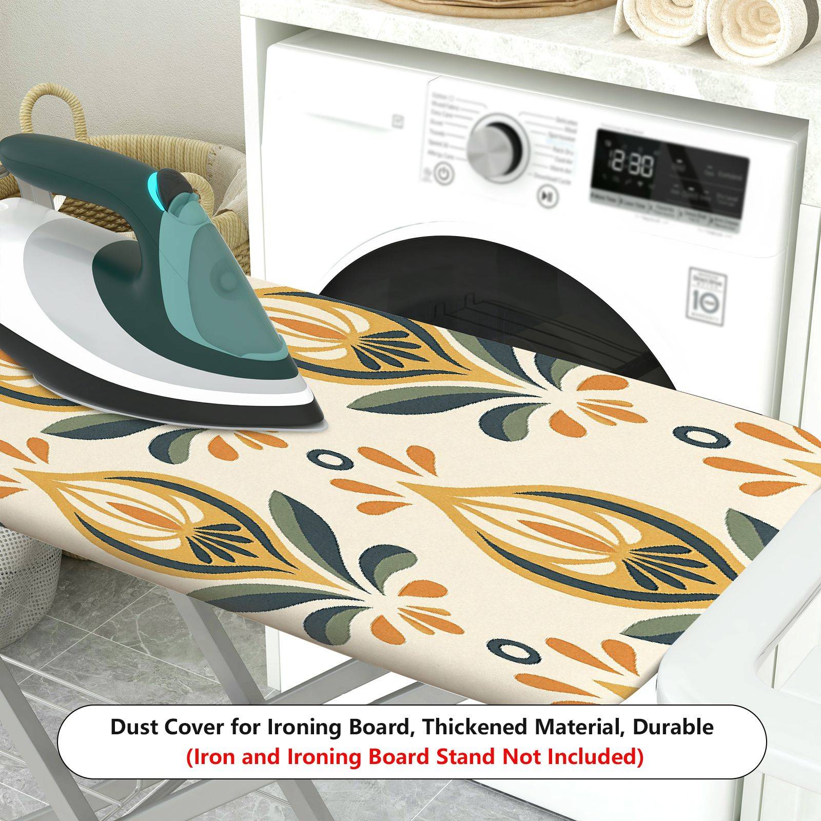 1-Piece Iron Art Floral Retro  Ironing Board Cover, Universal Size, Without Board