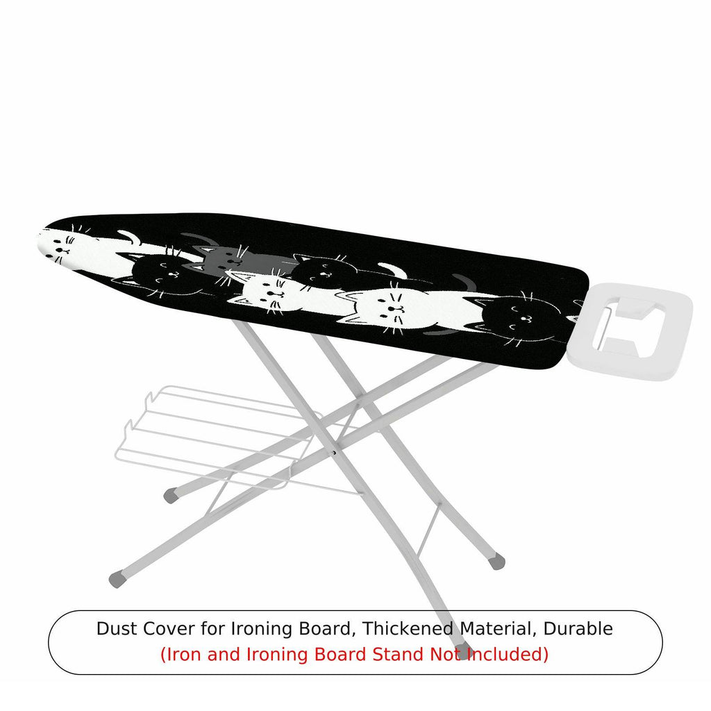 1-Piece Cat Black White  Ironing Board Cover, Universal Size, Without Board