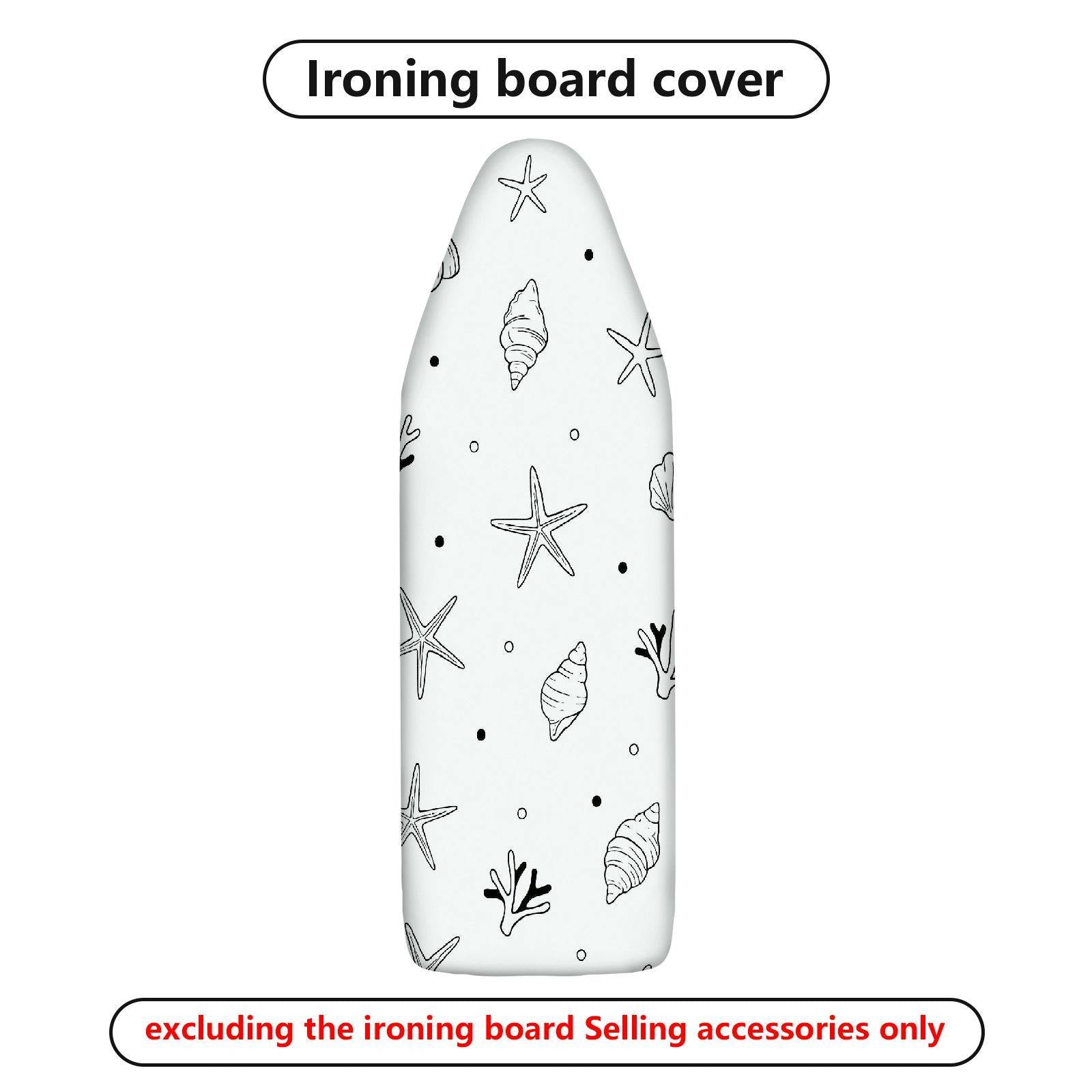 1-Piece Seaside Starfish Shell Coral  Ironing Board Cover, Universal Size, Without Board