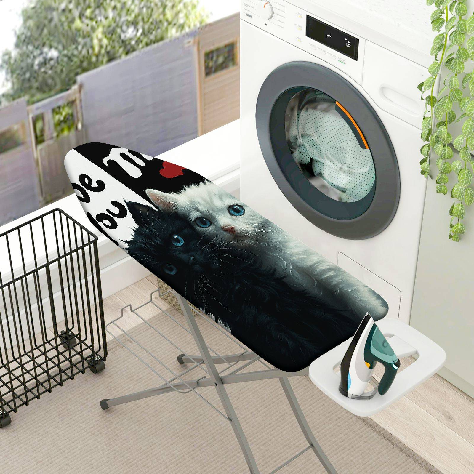 1-Piece Cute Cats Love Hearts  Ironing Board Cover, Universal Size, Without Board