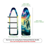 1-Piece Fantasy Penguin Aurora  Ironing Board Cover, Universal Size, Without Board