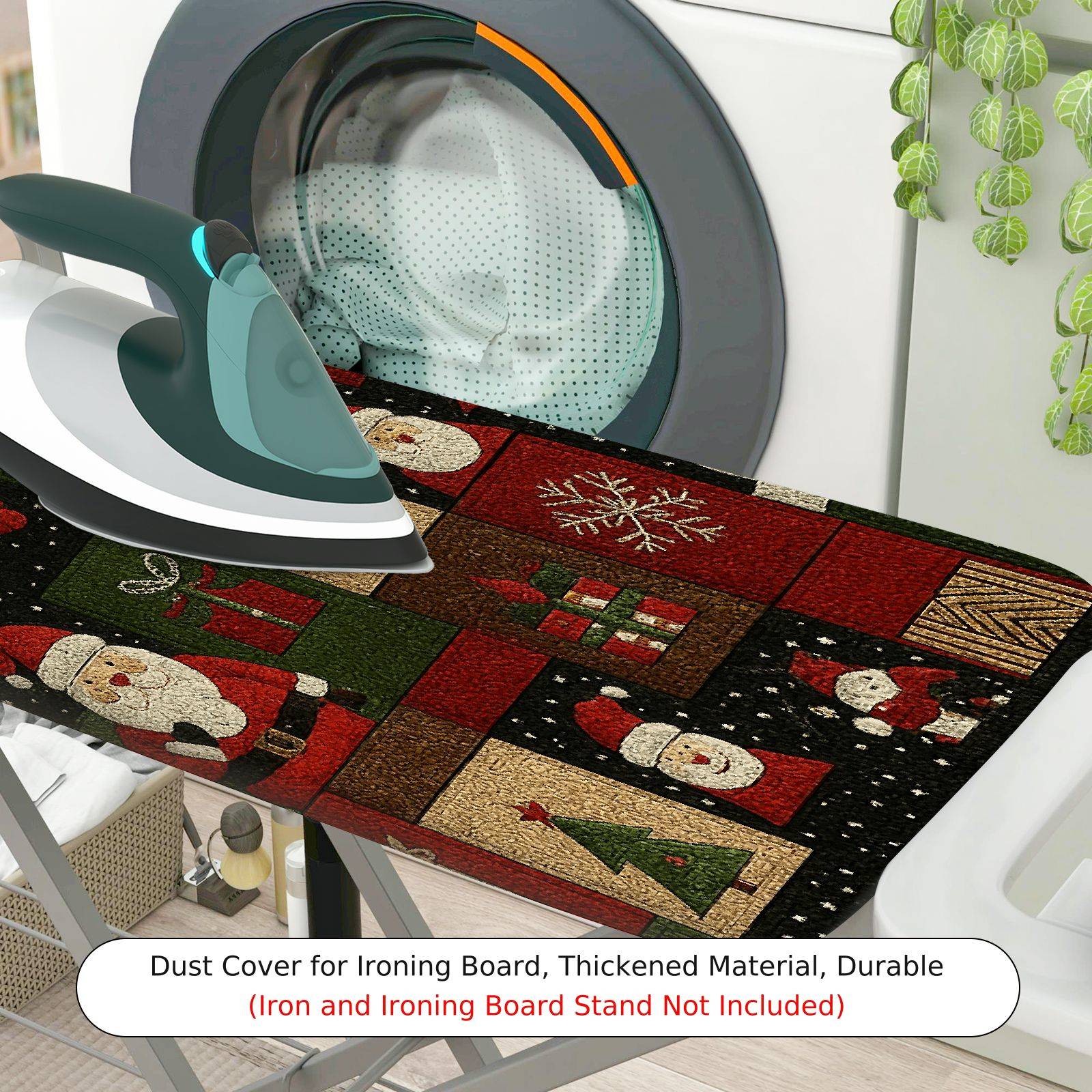 1-Piece Santa Christmas Pattern Holiday  Ironing Board Cover, Universal Size, Without Board