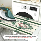 1-Piece Christmas Green Bow Stripe  Ironing Board Cover, Universal Size, Without Board