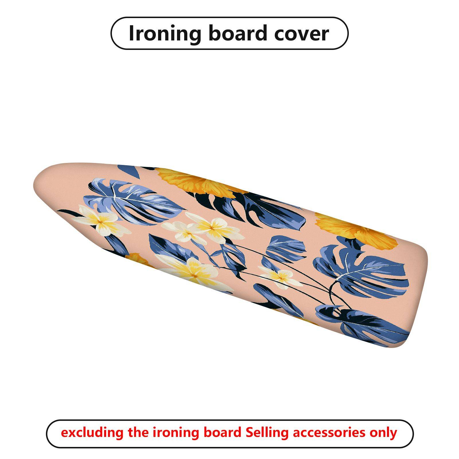 1-Piece Floral Tropical Leaves Yellow  Ironing Board Cover, Universal Size, Without Board