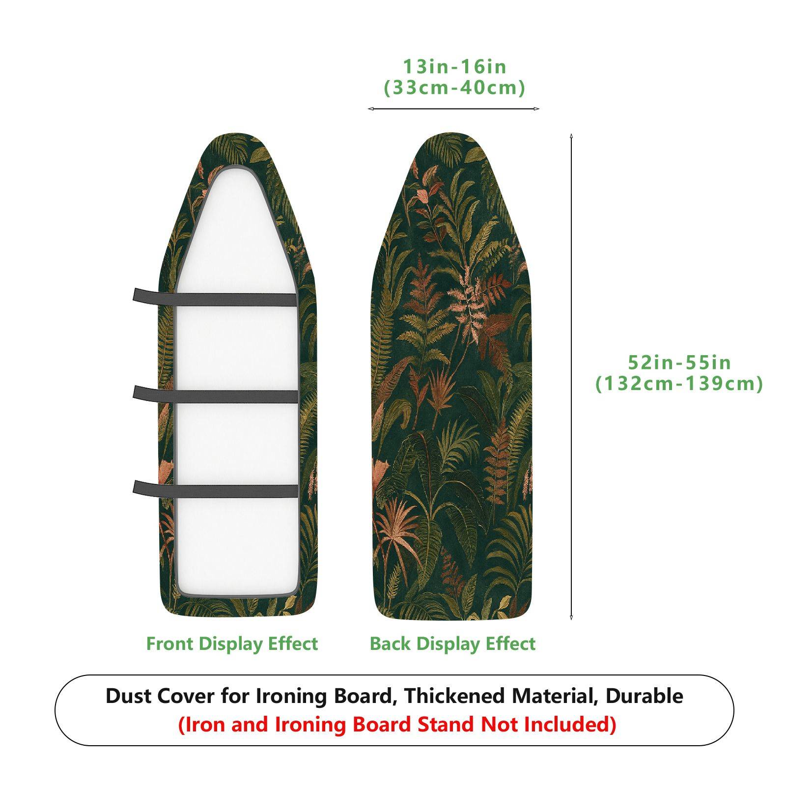 1-Piece Leaf Pattern Tropical Nature  Ironing Board Cover, Universal Size, Without Board