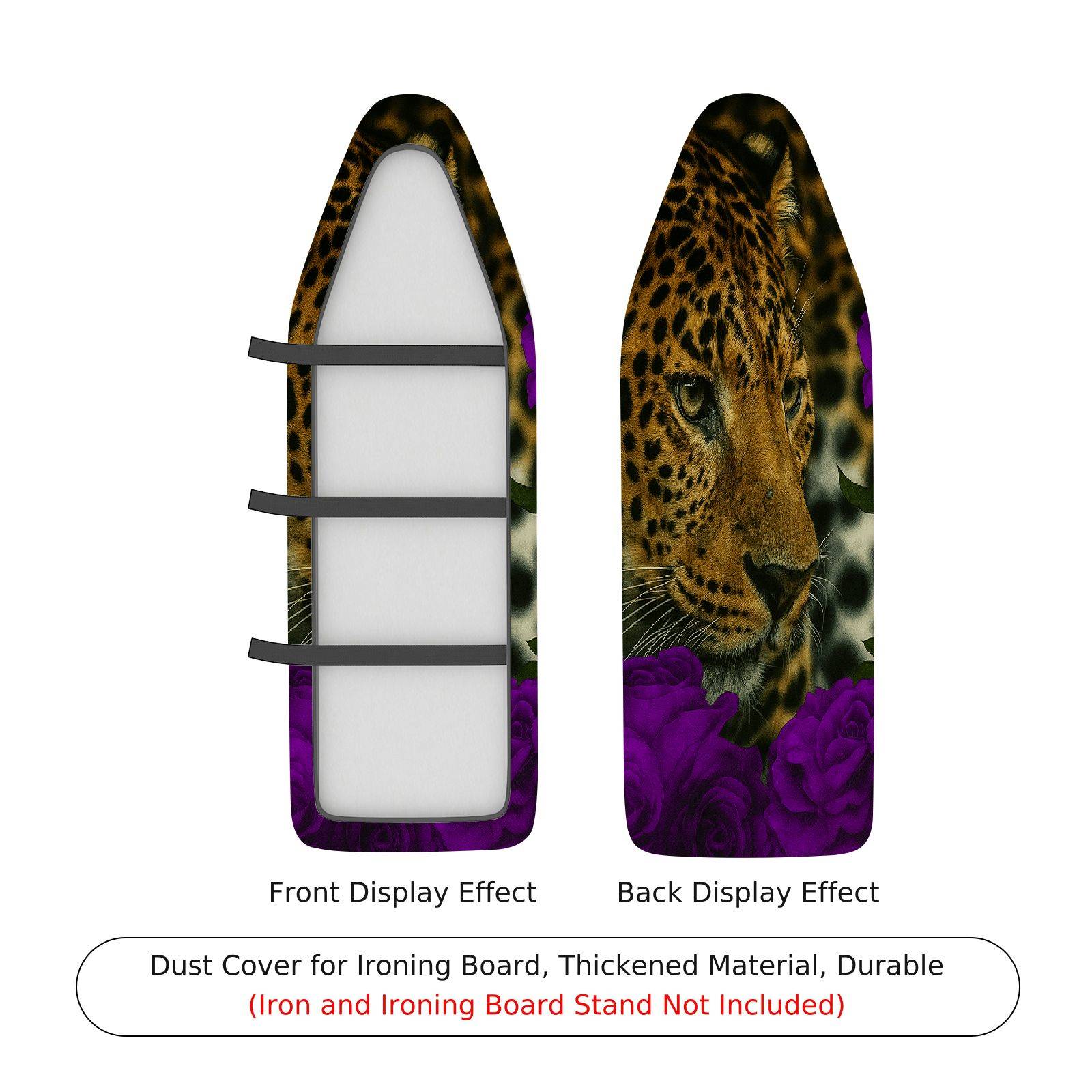 1-Piece Leopard Floral Animal  Ironing Board Cover, Universal Size, Without Board