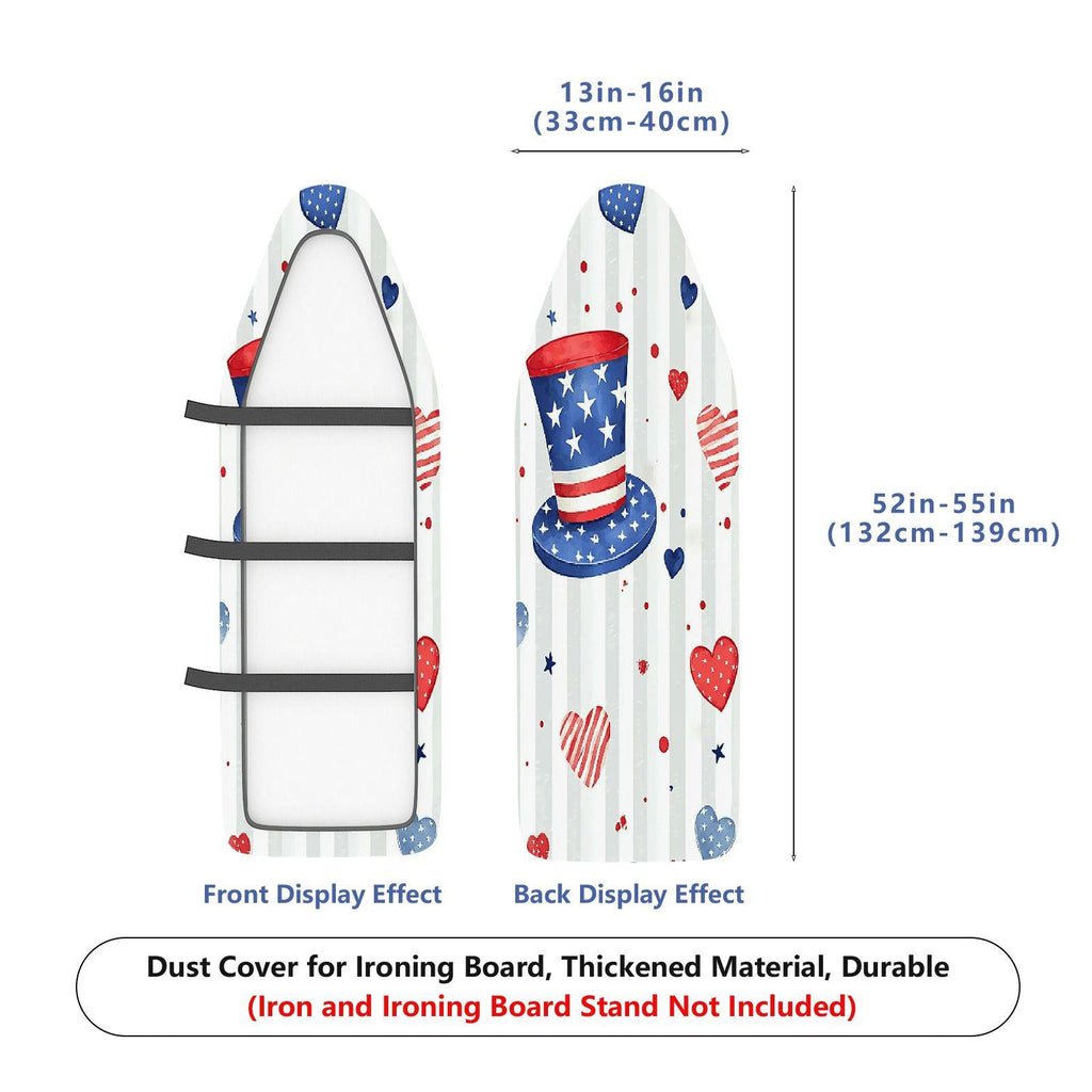 1-Piece Patriotic Stars Stripes Hearts  Ironing Board Cover, Universal Size, Without Board