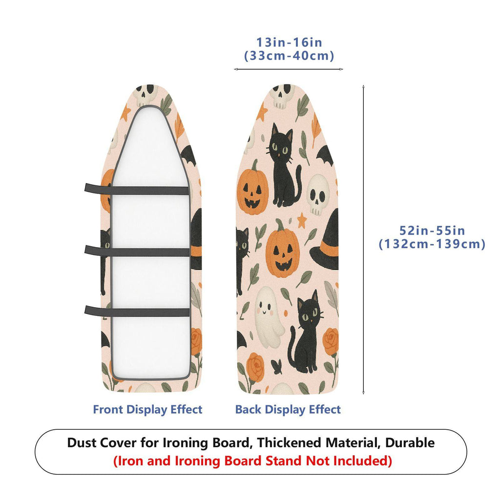 1-Piece Halloween Black Cat Pumpkin Ghost  Ironing Board Cover, Universal Size, Without Board