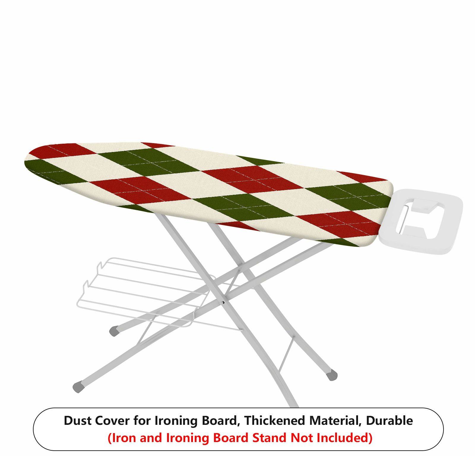 1-Piece Red Green Diamond Pattern Festive Christmas Theme  Ironing Board Cover, Universal Size, Without Board