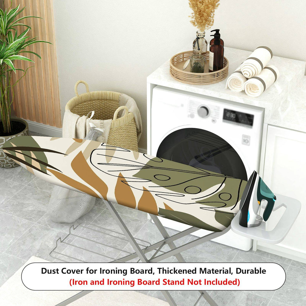 1-Piece Tropical Leaf Abstract Art Green  Ironing Board Cover, Universal Size, Without Board