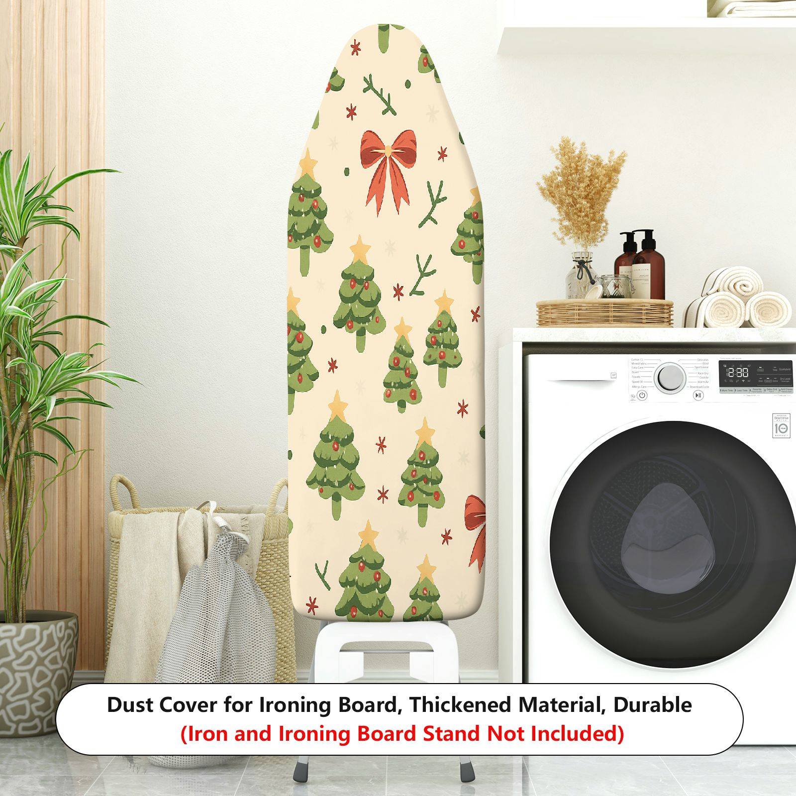 1-Piece Christmas Tree Bow Star  Ironing Board Cover, Universal Size, Without Board