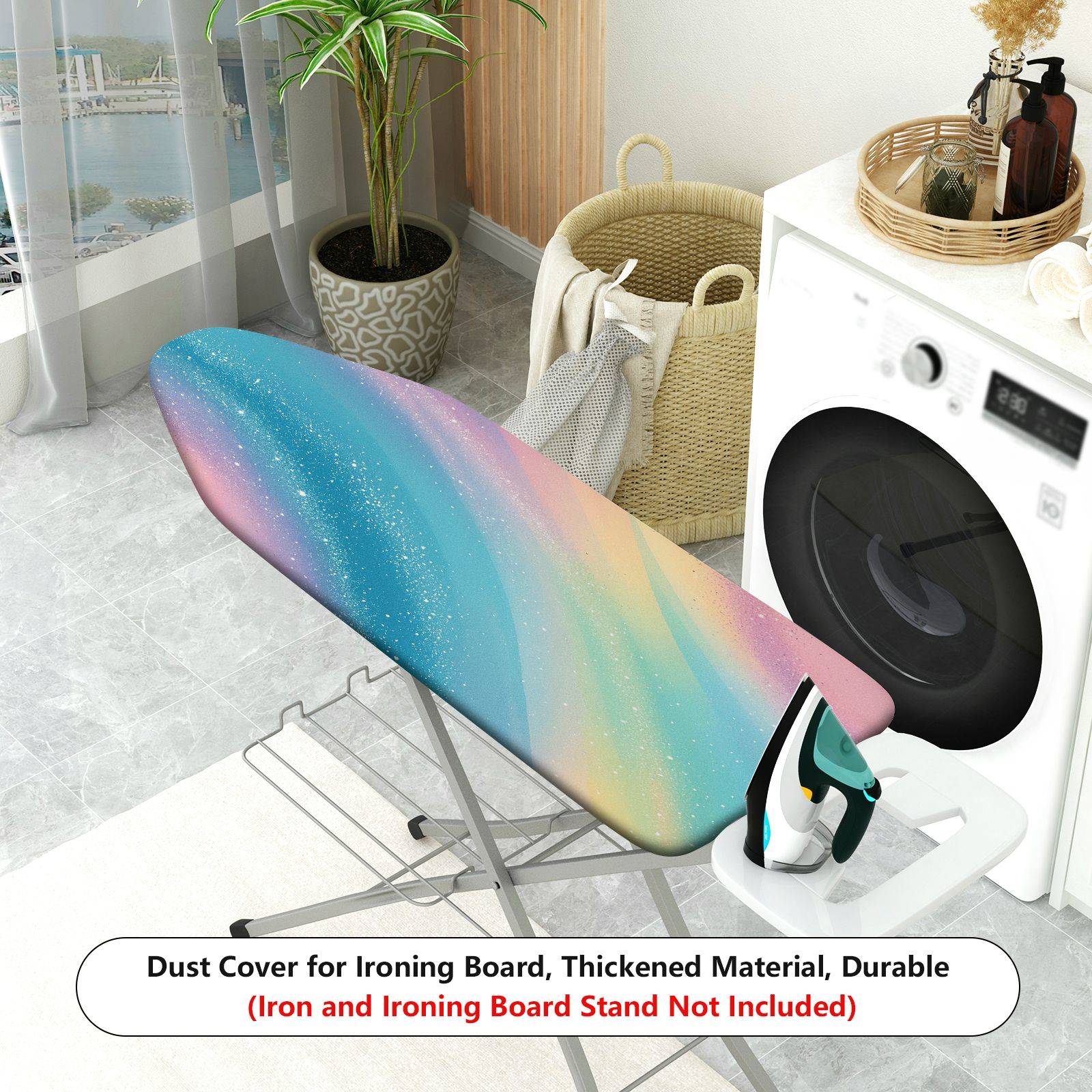 1-Piece Rainbow Gradient Starry  Ironing Board Cover, Universal Size, Without Board