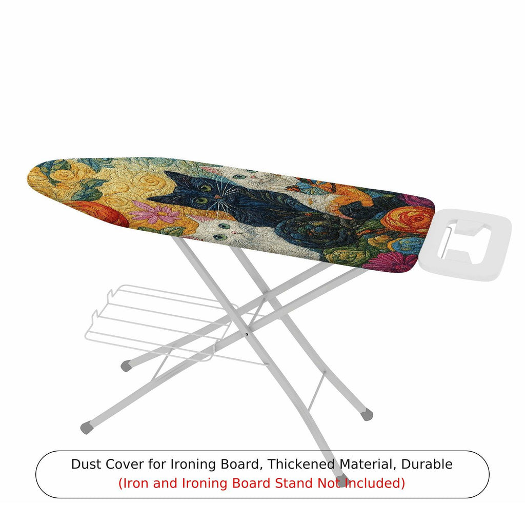 1-Piece Cat Floral Pattern Colorful  Ironing Board Cover, Universal Size, Without Board