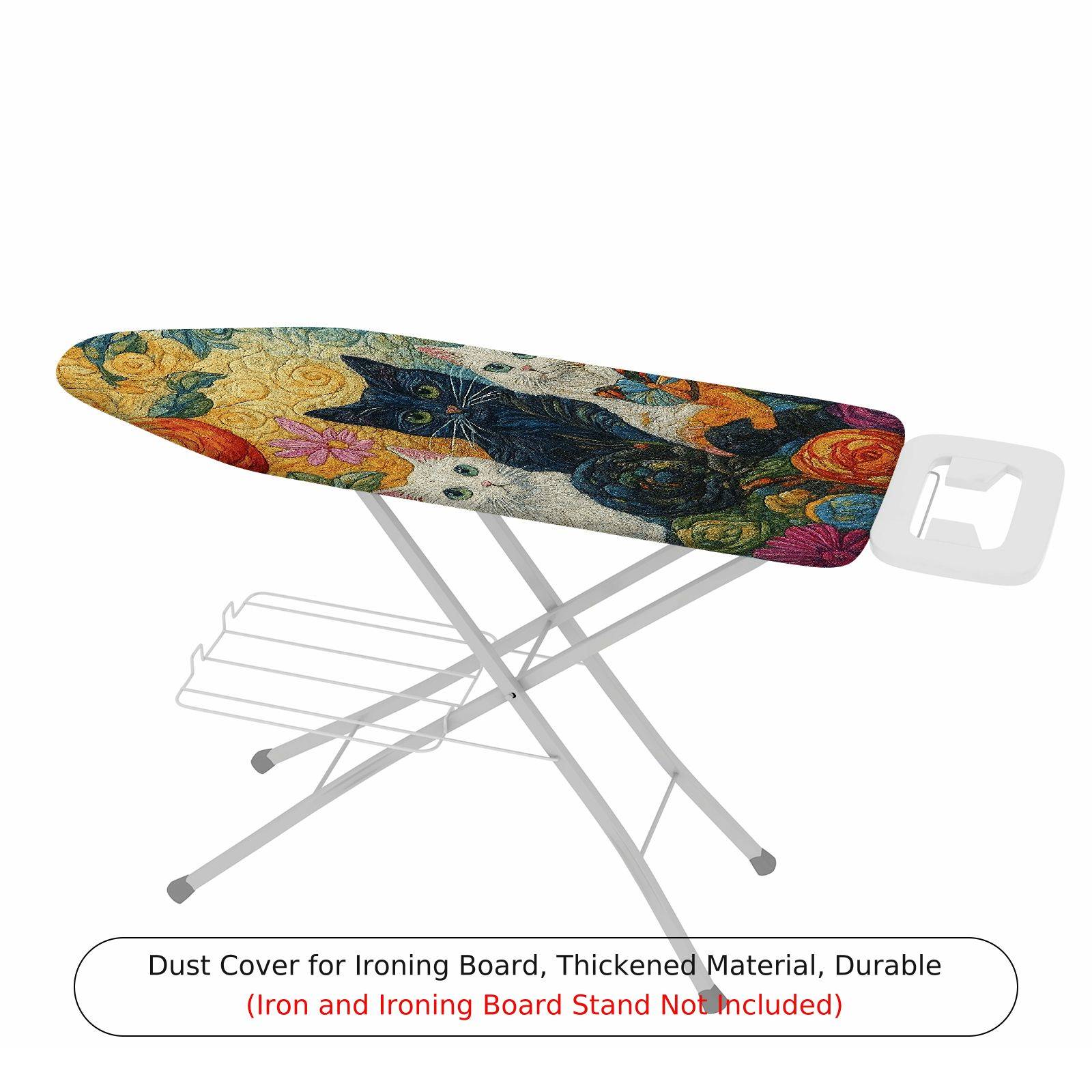 1-Piece Cat Floral Pattern Colorful  Ironing Board Cover, Universal Size, Without Board