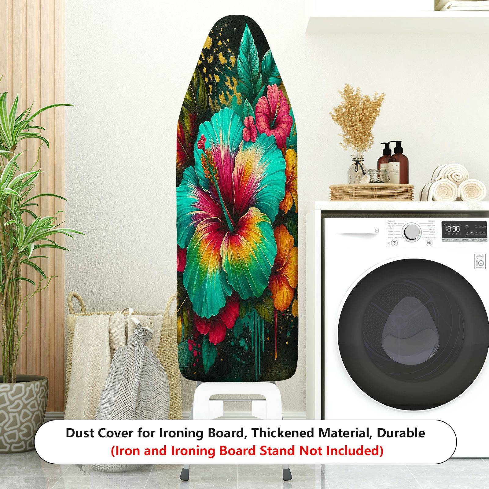 1-Piece Tropical Floral Decorative Colorful  Ironing Board Cover, Universal Size, Without Board
