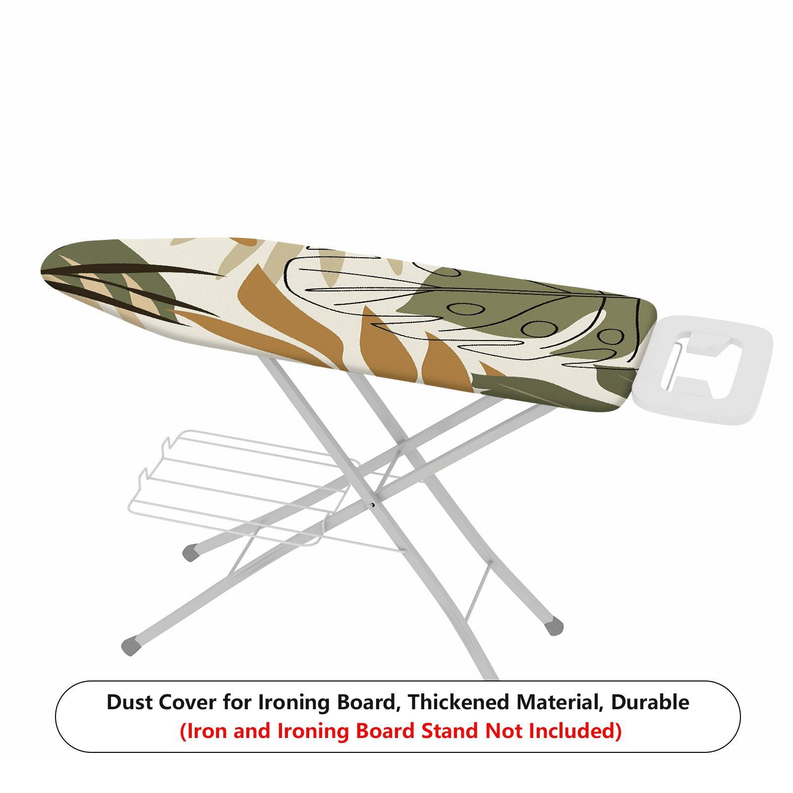 1-Piece Tropical Leaf Abstract Art Green  Ironing Board Cover, Universal Size, Without Board