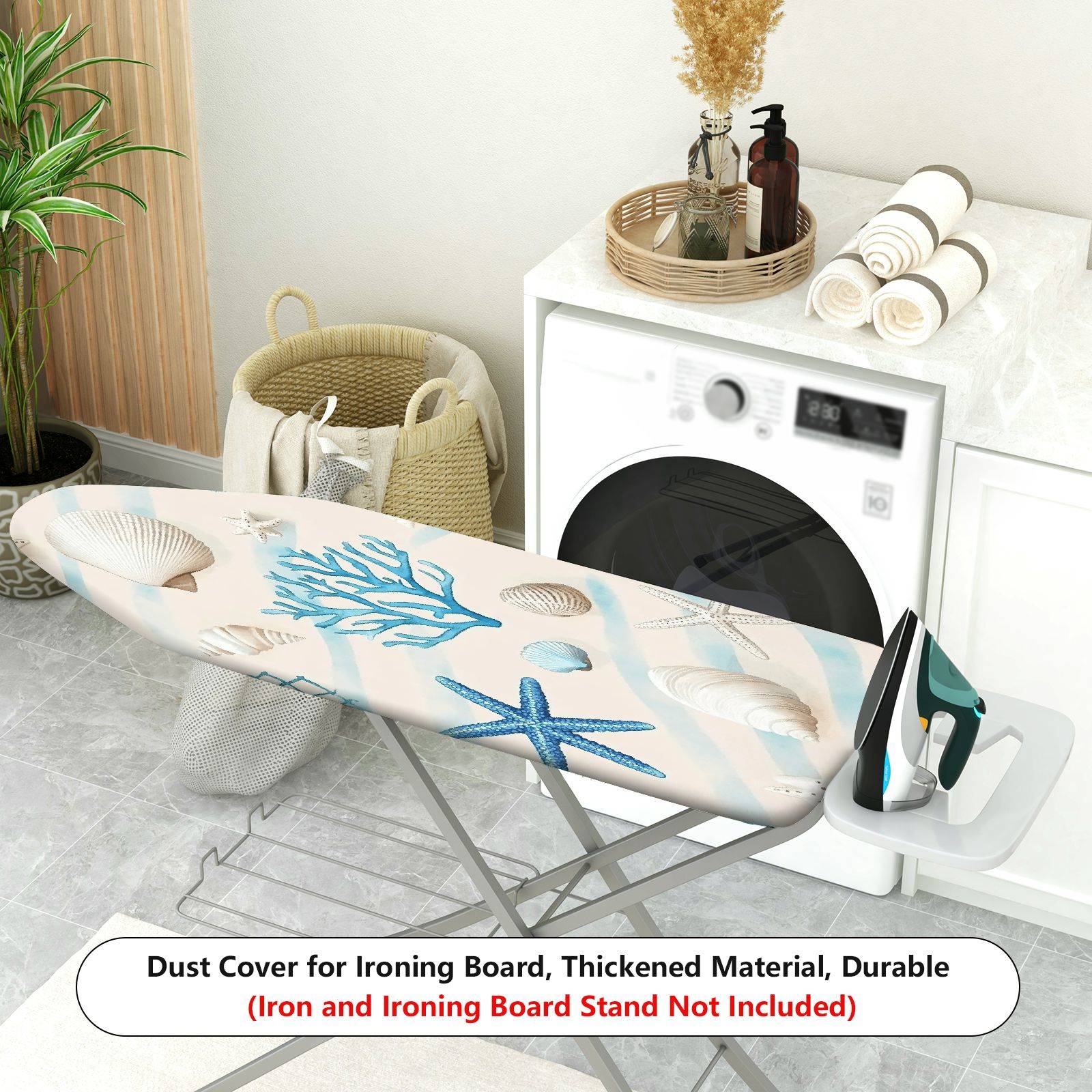 1-Piece Marine Coral Shell Starfish  Ironing Board Cover, Universal Size, Without Board