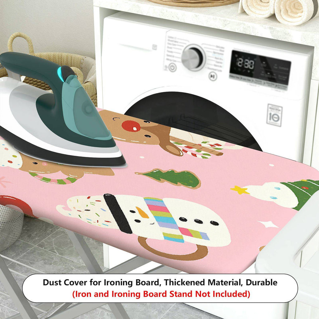 1-Piece Christmas Santa Reindeer Gingerbread  Ironing Board Cover, Universal Size, Without Board