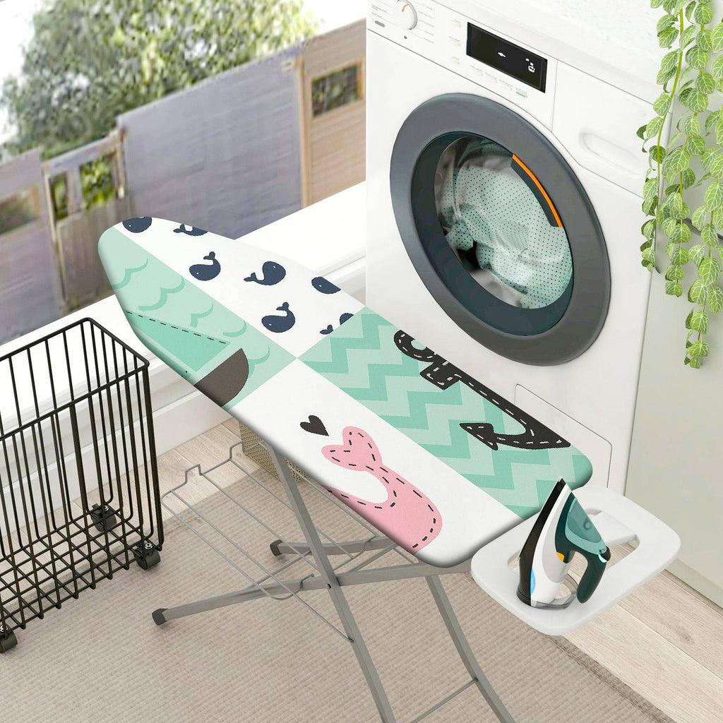 1-Piece Nautical Animal Patterns Anchor  Ironing Board Cover, Universal Size, Without Board