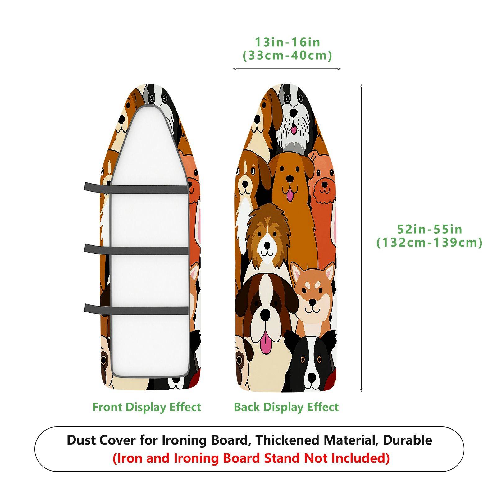 1-Piece Dogs Cute  Ironing Board Cover, Universal Size, Without Board