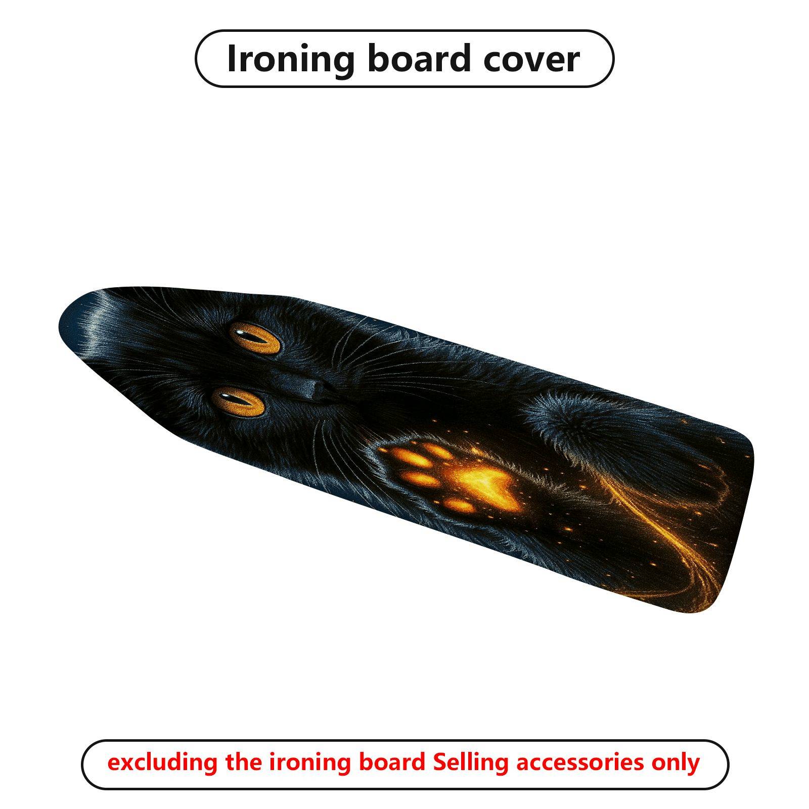 1-Piece Halloween Black Cat Glowing Eyes  Ironing Board Cover, Universal Size, Without Board