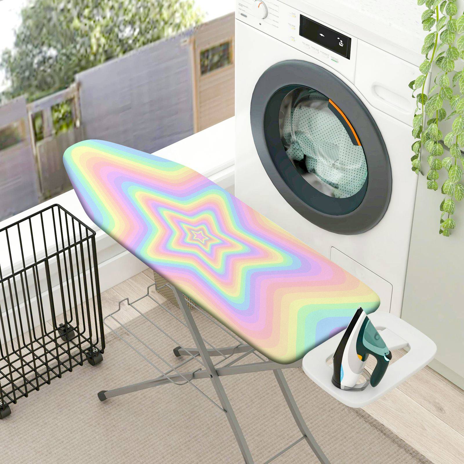 1-Piece Rainbow Star Pastel  Ironing Board Cover, Universal Size, Without Board