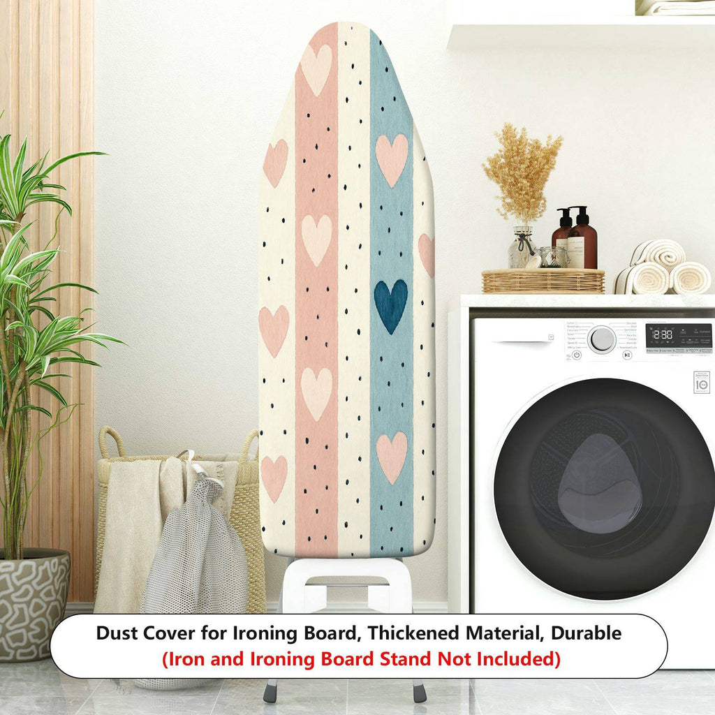 1-Piece Heart Pattern Striped Love Theme  Ironing Board Cover, Universal Size, Without Board