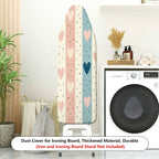 1-Piece Heart Pattern Striped Love Theme  Ironing Board Cover, Universal Size, Without Board