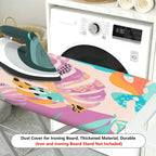1-Piece Tropical Leaves Abstract Pastel  Ironing Board Cover, Universal Size, Without Board