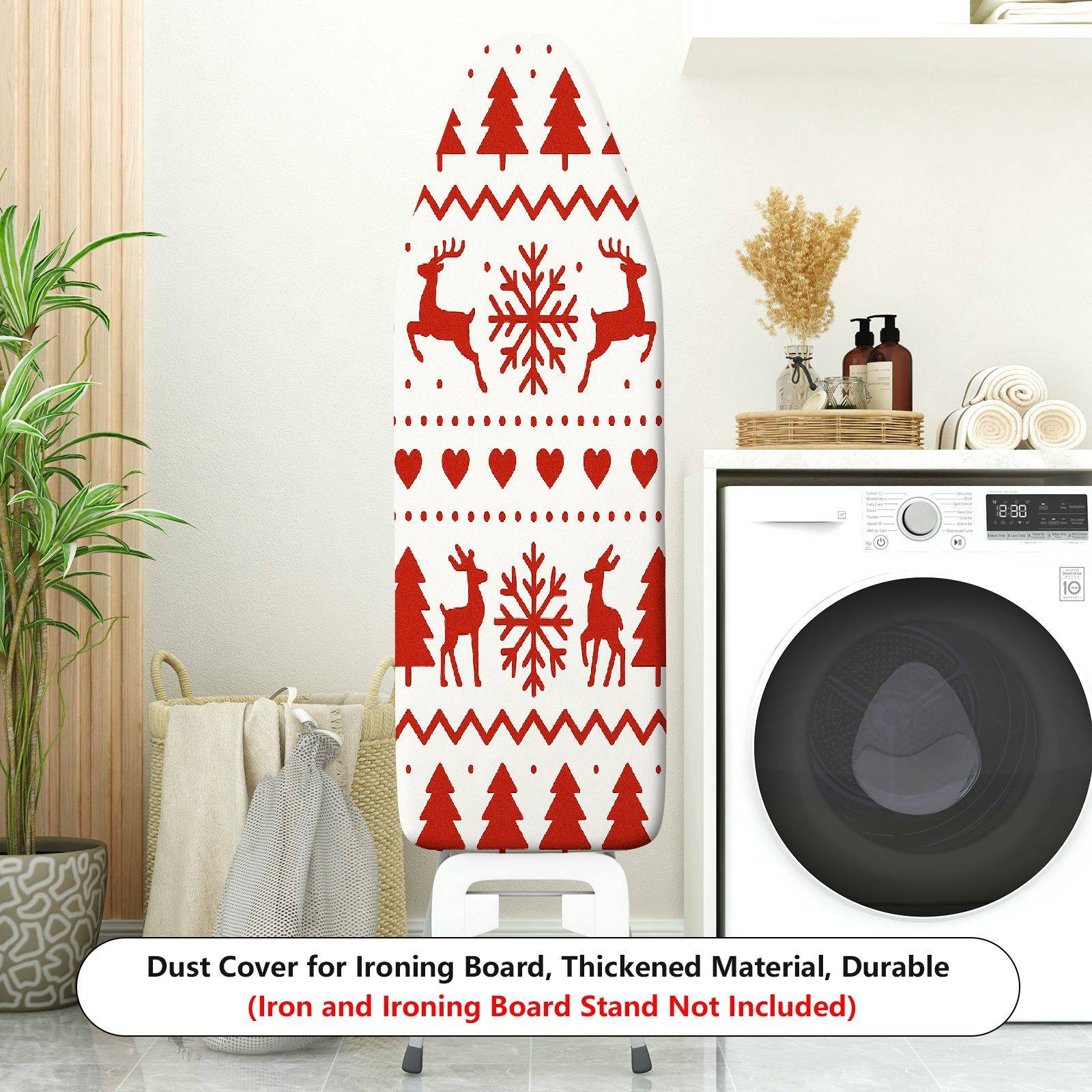1-Piece Christmas Reindeer Snowflake  Ironing Board Cover, Universal Size, Without Board