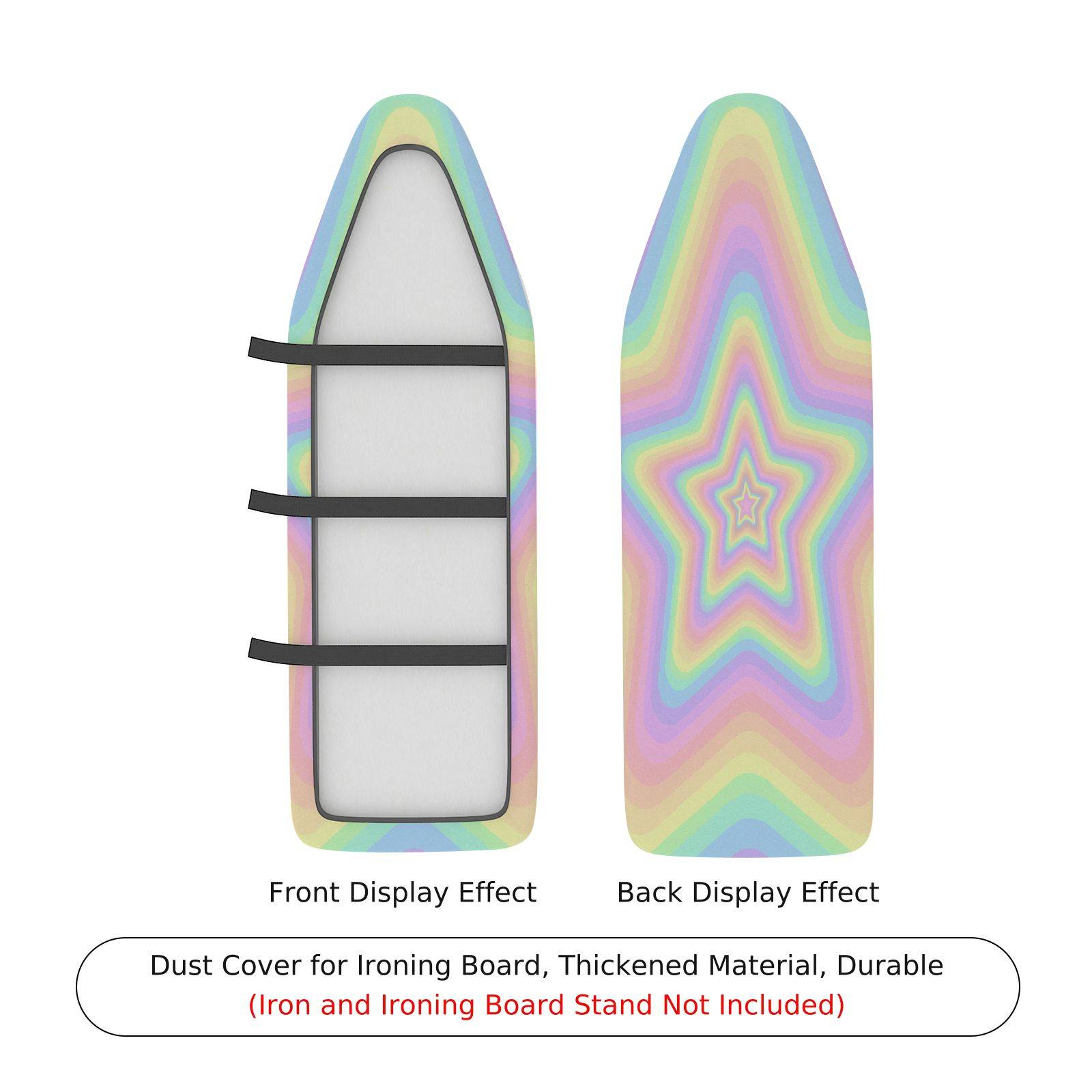 1-Piece Rainbow Star Pastel  Ironing Board Cover, Universal Size, Without Board