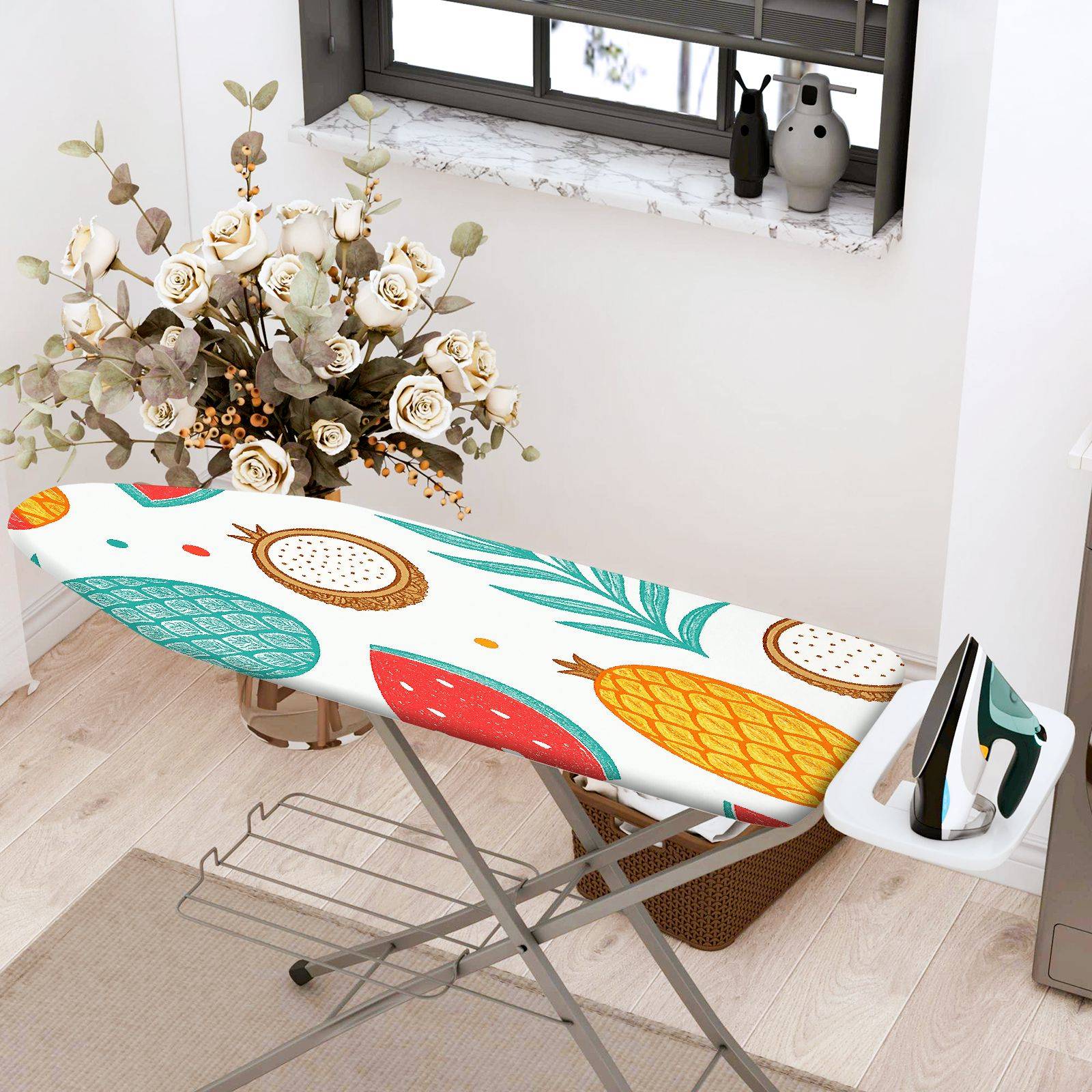 1-Piece Tropical Fruit Pattern Colorful  Ironing Board Cover, Universal Size, Without Board