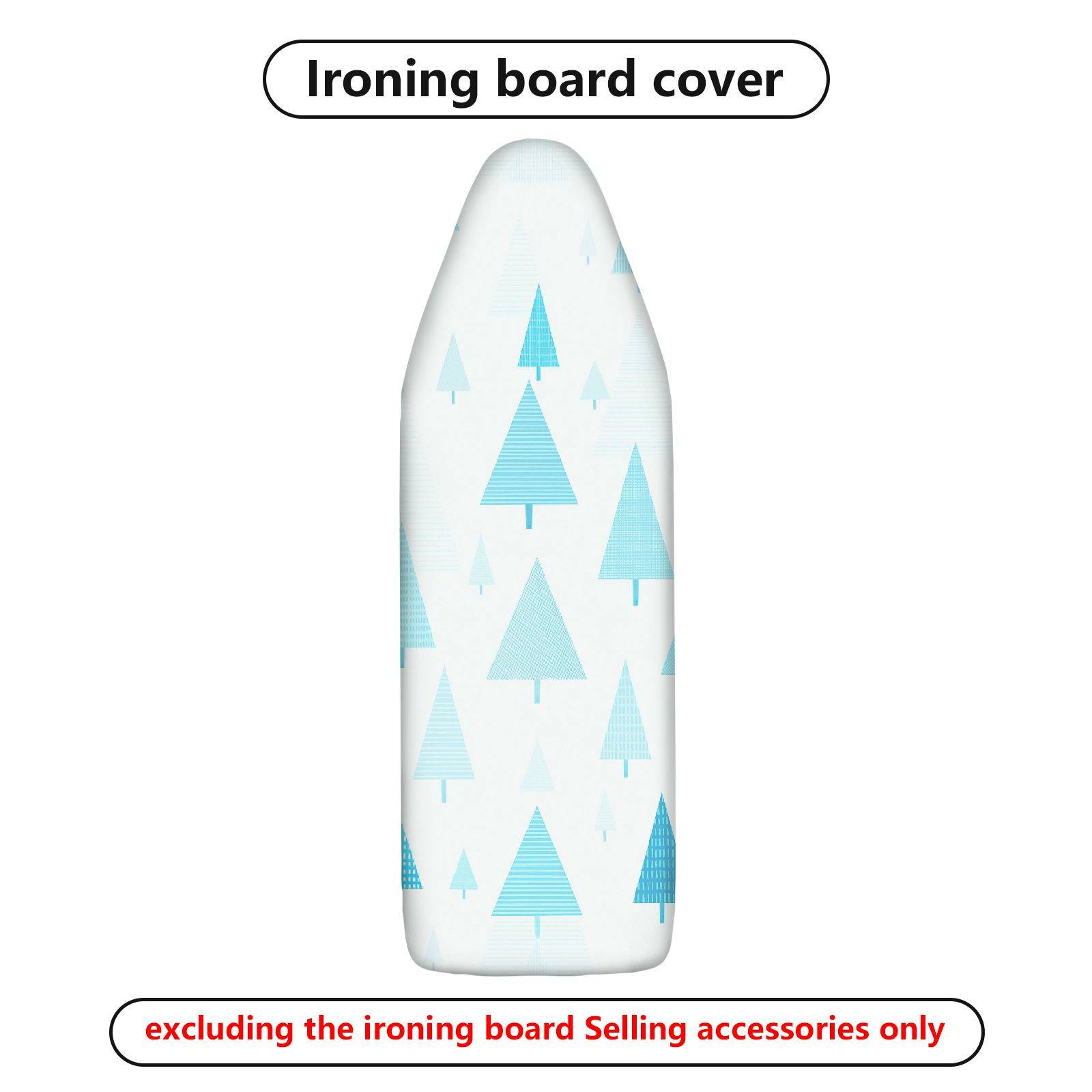 1-Piece Christmas Tree Geometric White  Ironing Board Cover, Universal Size, Without Board
