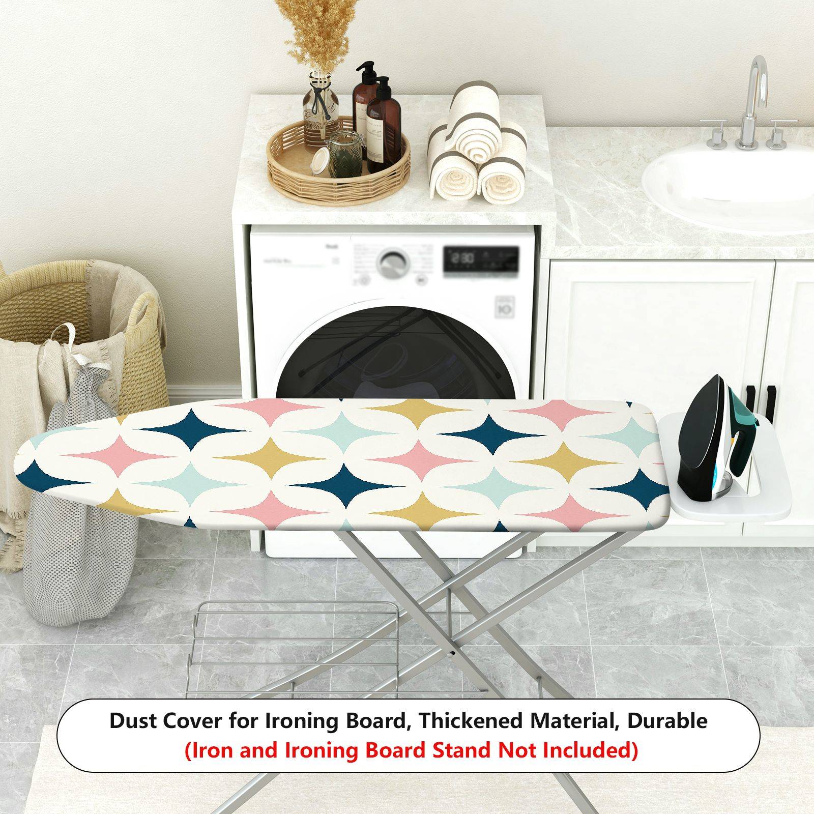 1-Piece Geometric Pattern Colorful Star Artistic  Ironing Board Cover, Universal Size, Without Board