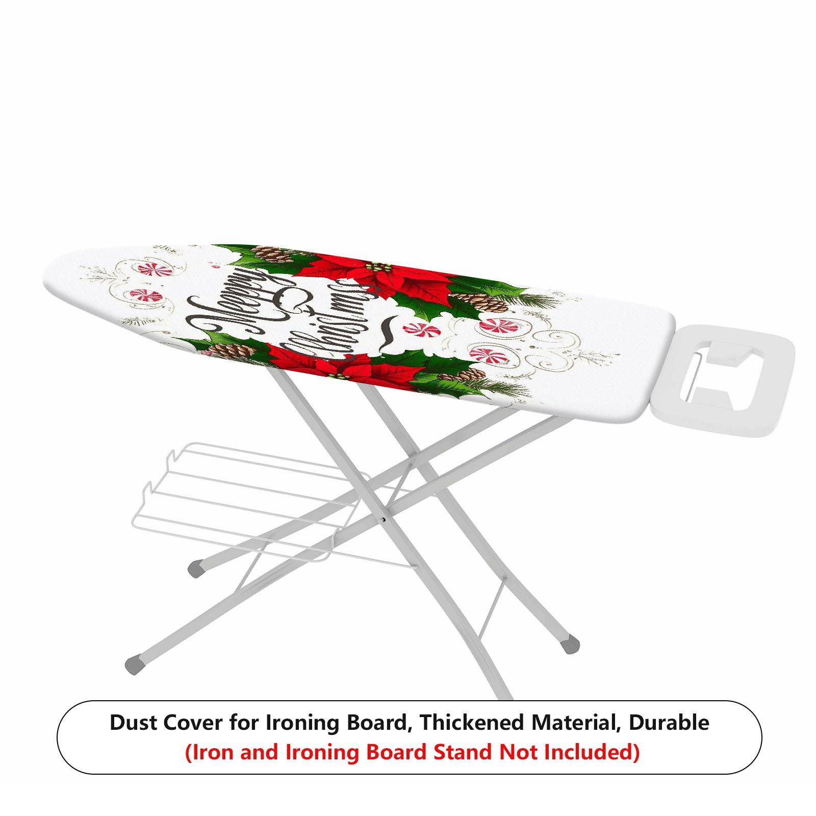 1-Piece Christmas Poinsettia Pinecone  Ironing Board Cover, Universal Size, Without Board