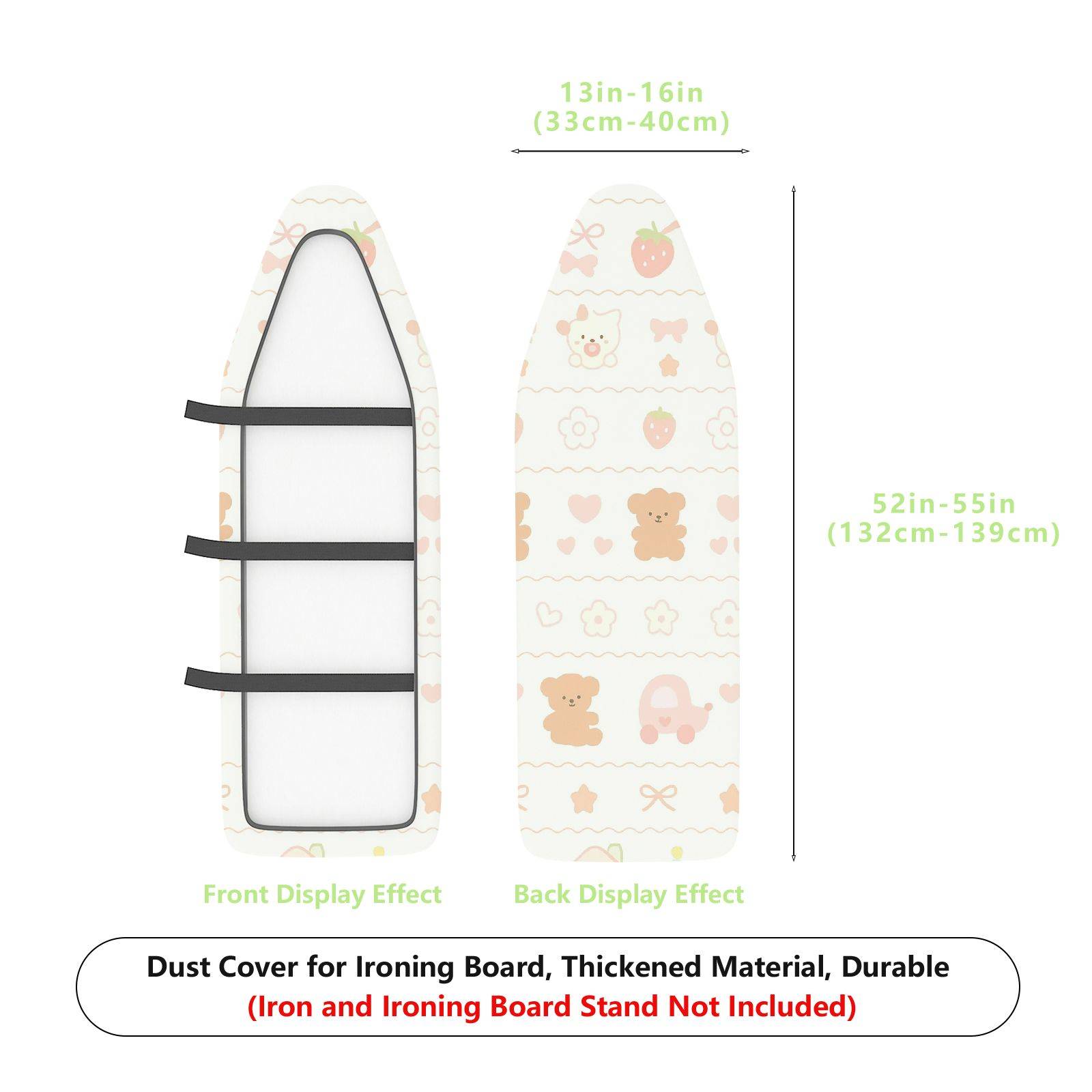 1-Piece Bear Strawberry Bow  Ironing Board Cover, Universal Size, Without Board